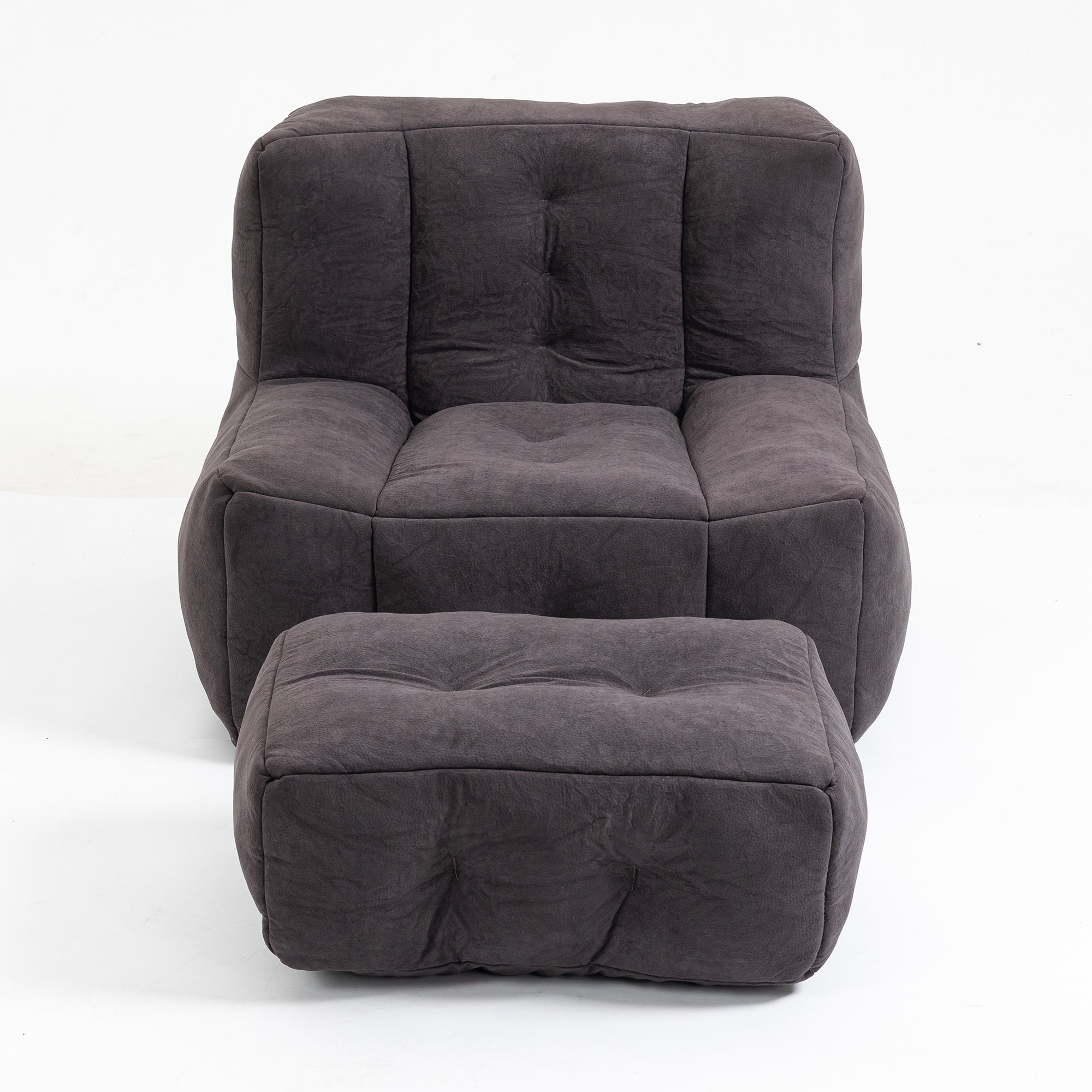 Fluffy Bean Bag Chair with Ottoman | Soft & Comfy-American Furniture Outlet