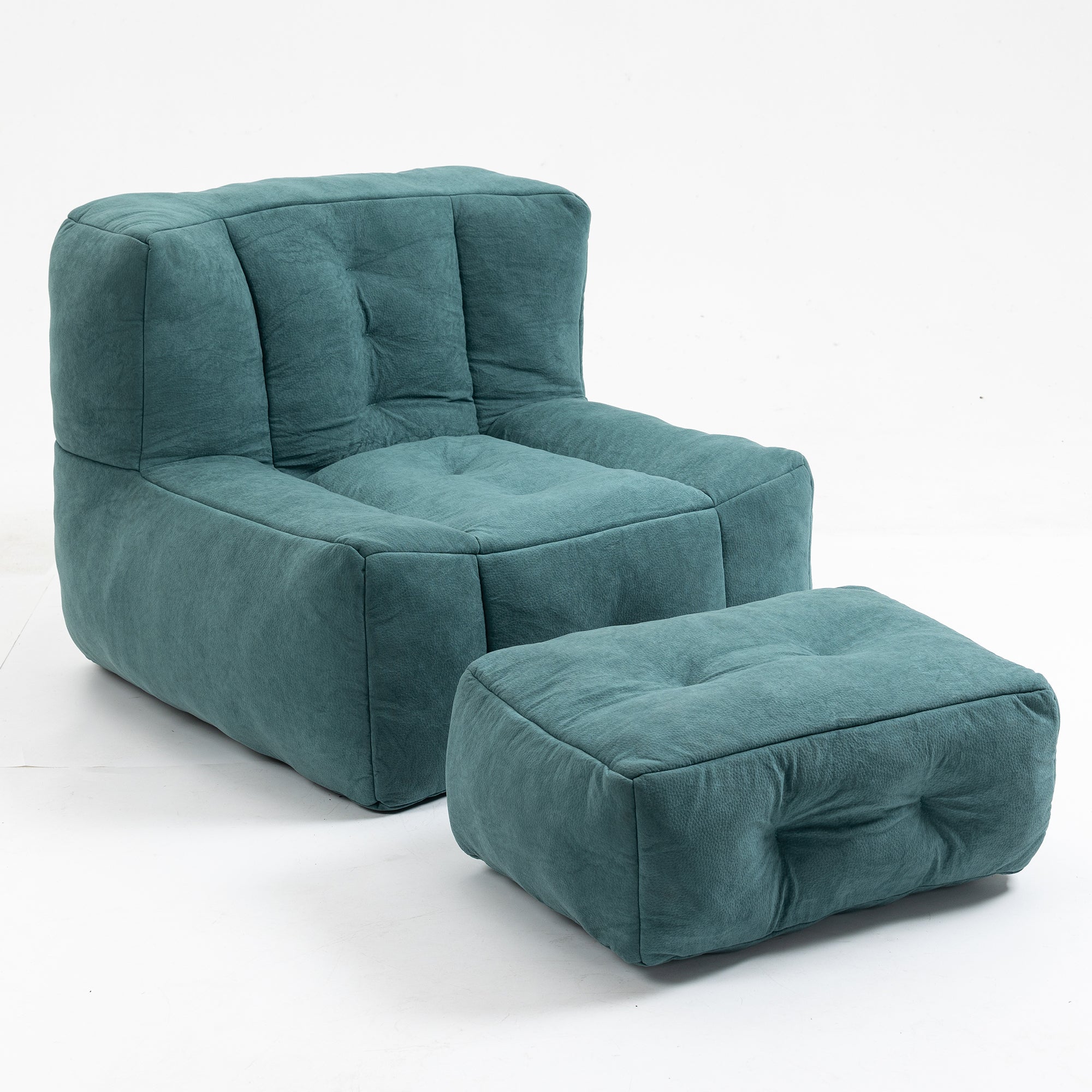 Fluffy Bean Bag Chair with Ottoman | Soft & Comfy-American Furniture Outlet