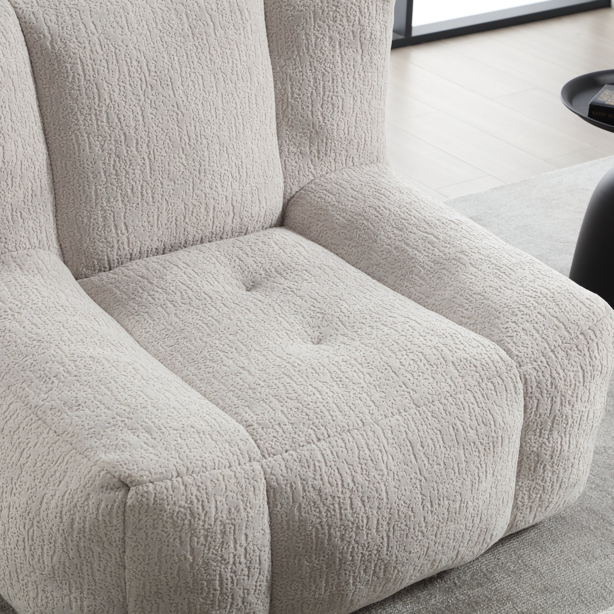 Fluffy Bean Bag Chair with Ottoman | Soft & Comfy-American Furniture Outlet