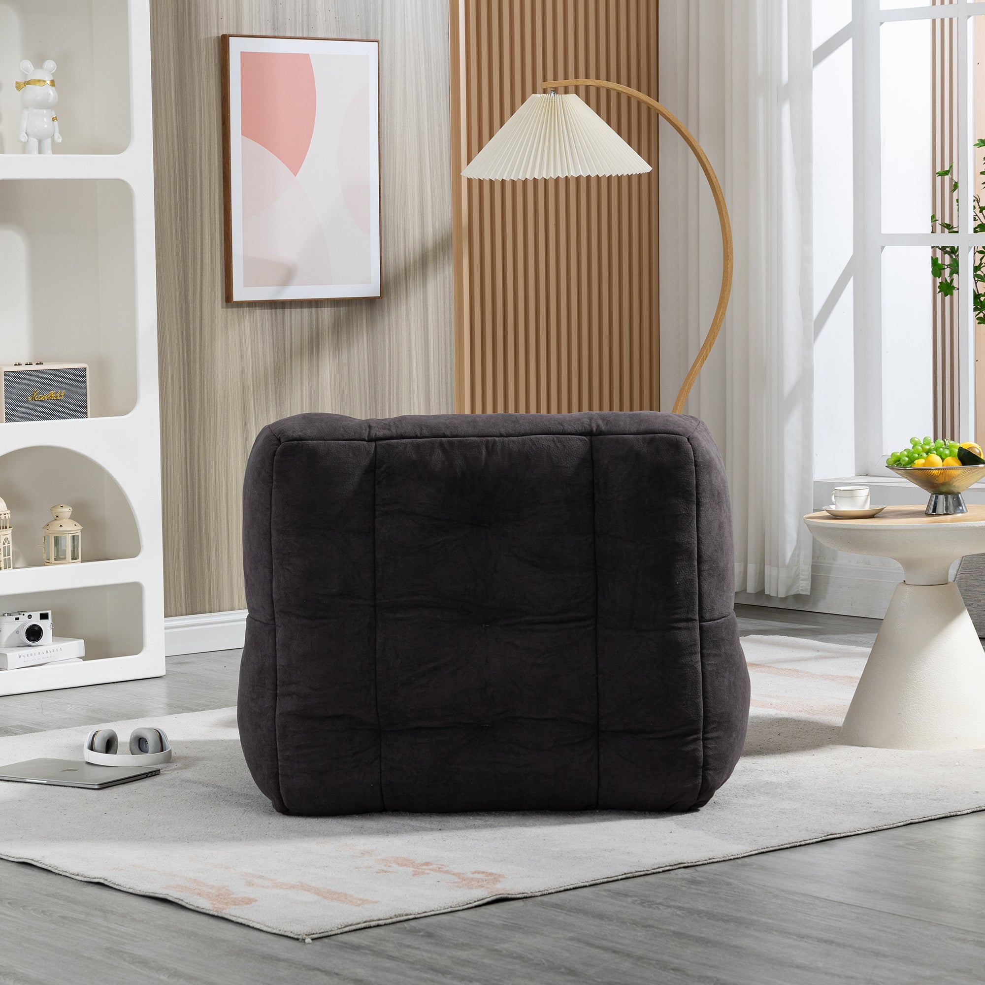 Fluffy Bean Bag Chair with Ottoman | Soft & Comfy-American Furniture Outlet