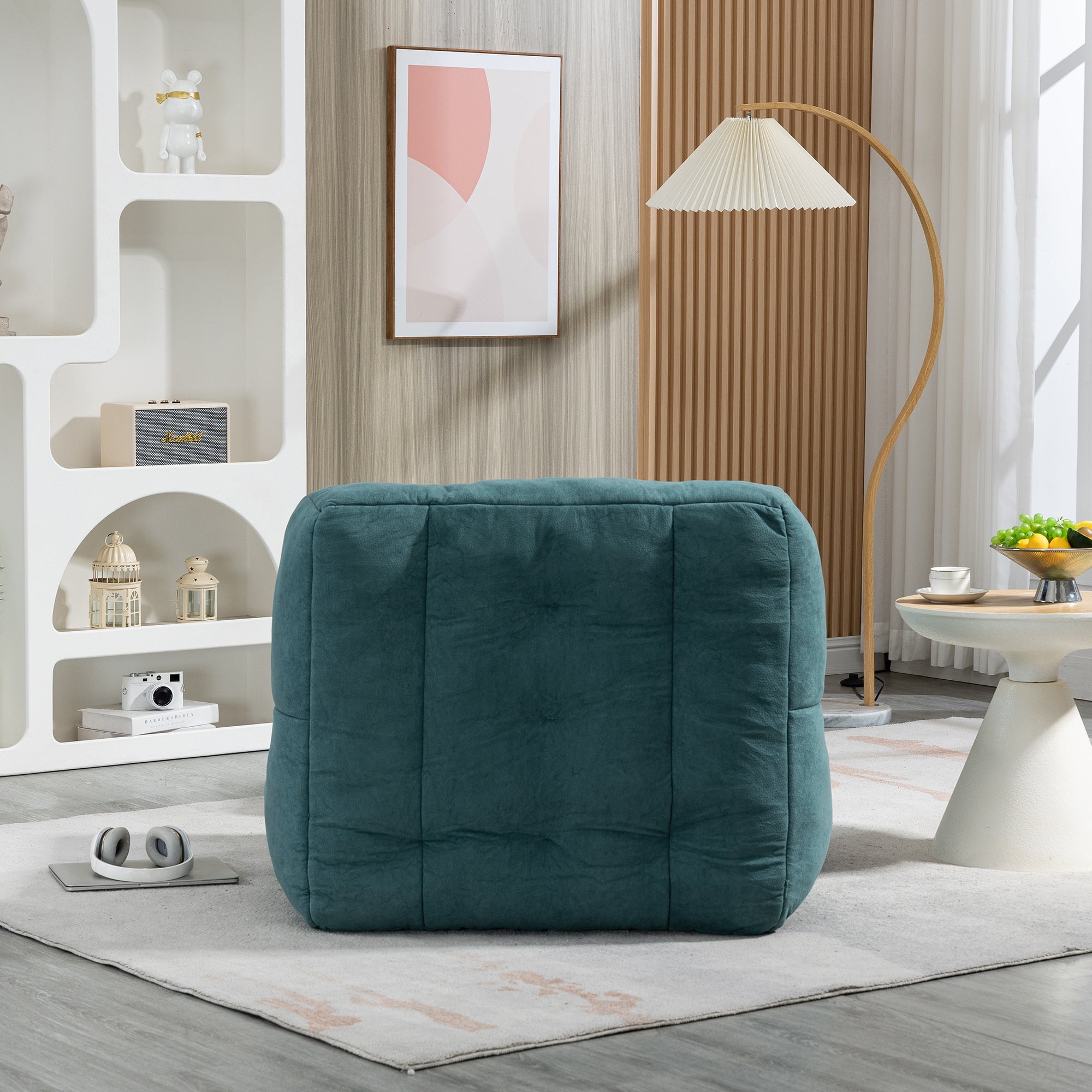 Fluffy Bean Bag Chair with Ottoman | Soft & Comfy-American Furniture Outlet