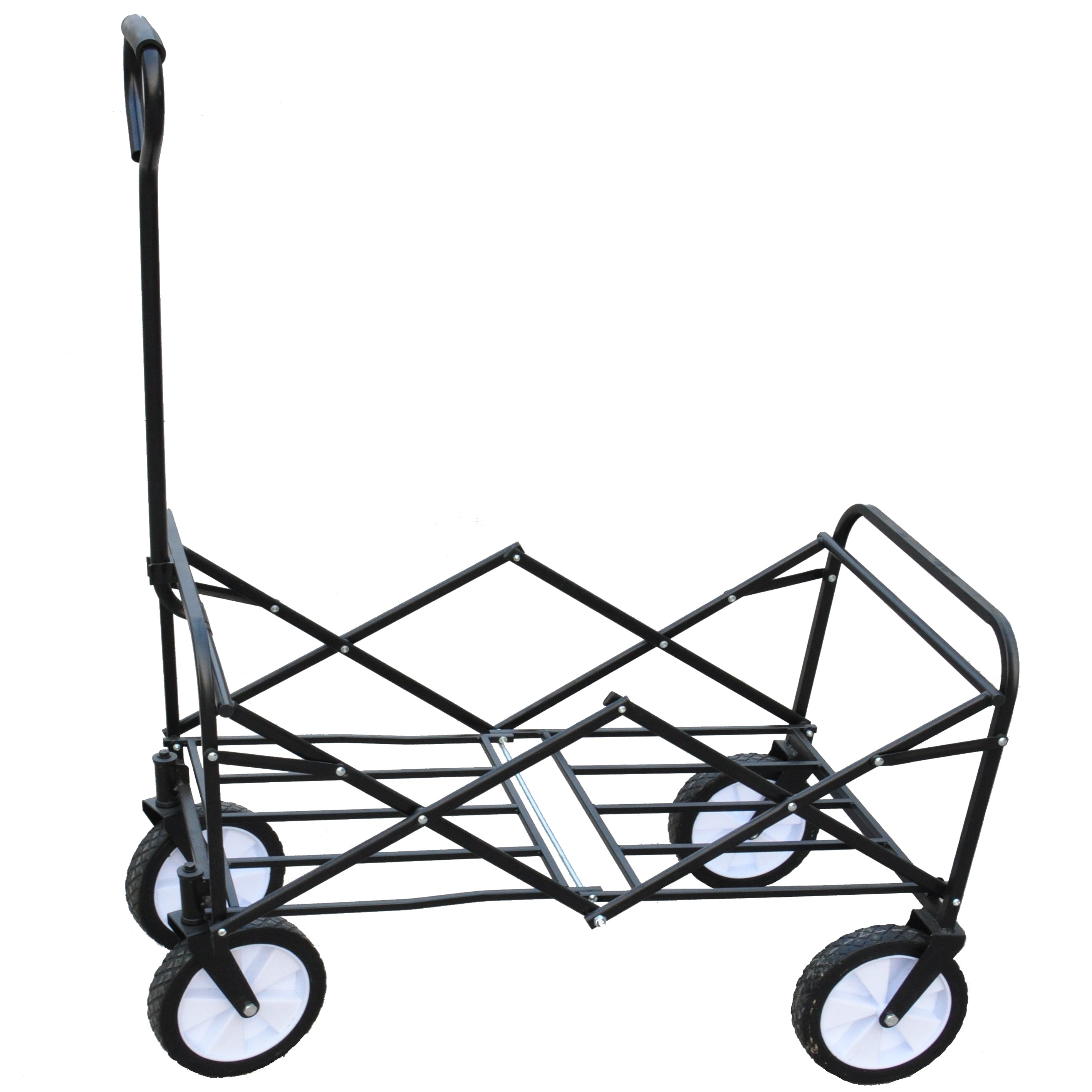 Folding Wagon Garden Shopping Beach Cart - Blue-American Furniture Outlet