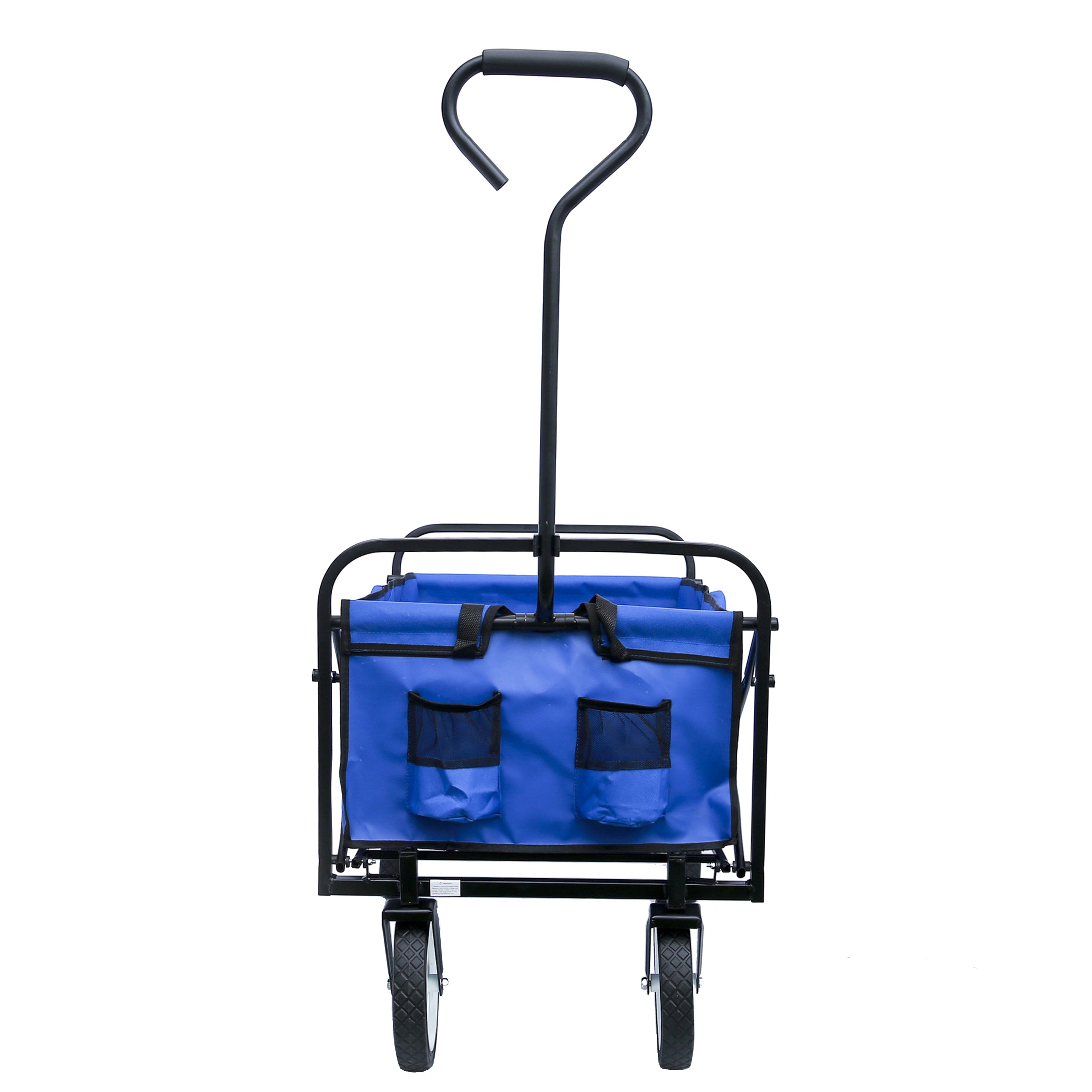 Folding Wagon Garden Shopping Beach Cart - Blue-American Furniture Outlet