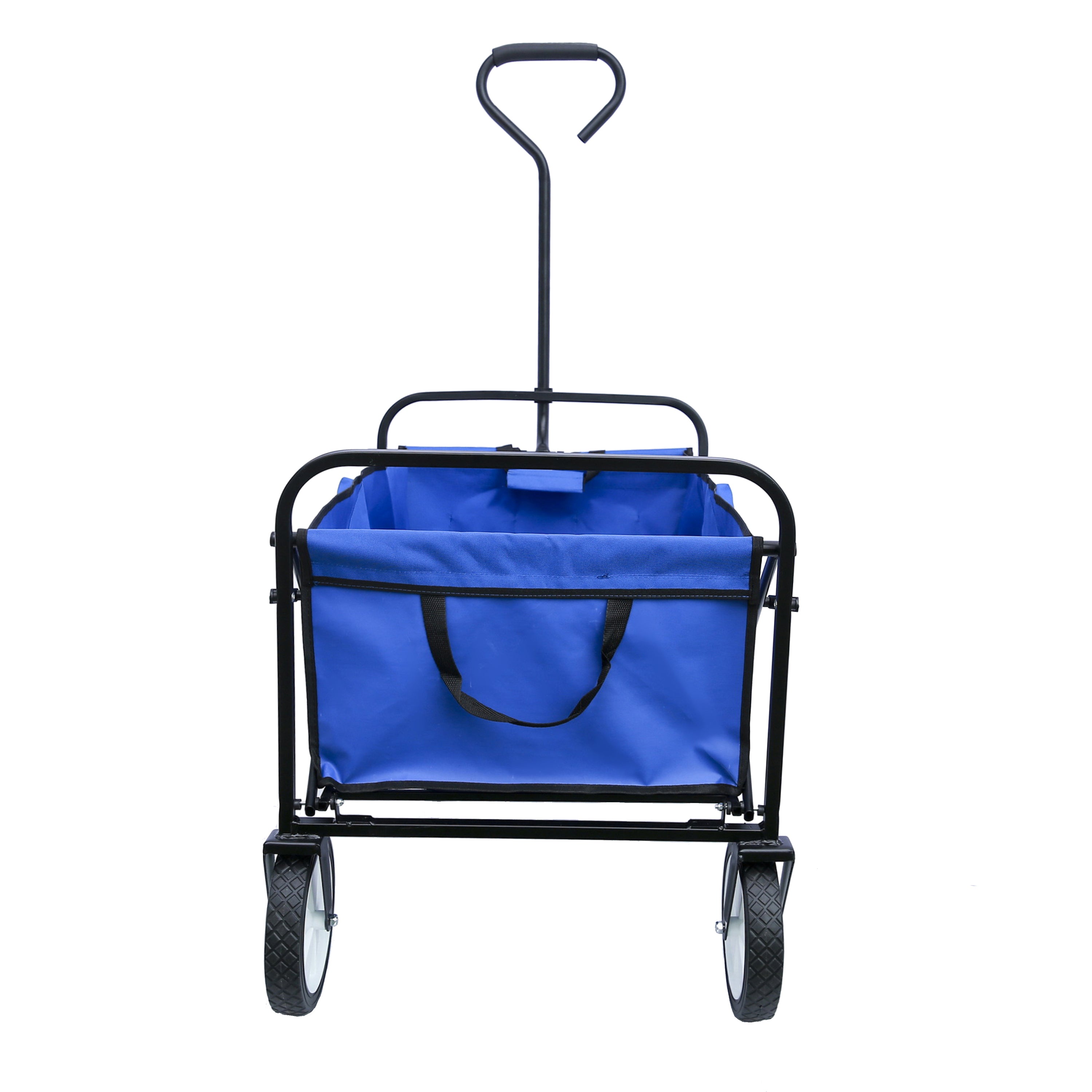 Folding Wagon Garden Shopping Beach Cart - Blue-American Furniture Outlet