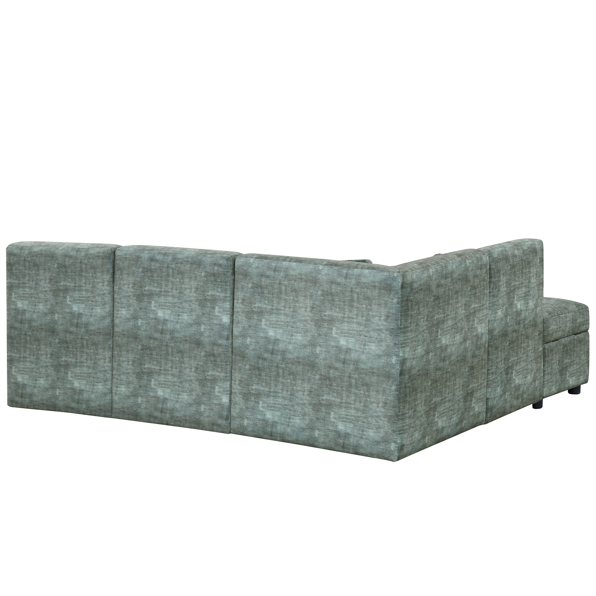 Free-Combined 5-Seater Sectional Sofa - Modular Couches with Storage Ottoman, 5 Pillows - Blue Green for Living Room, Bedroom, Office-American Furniture Outlet -American Furniture Outlet