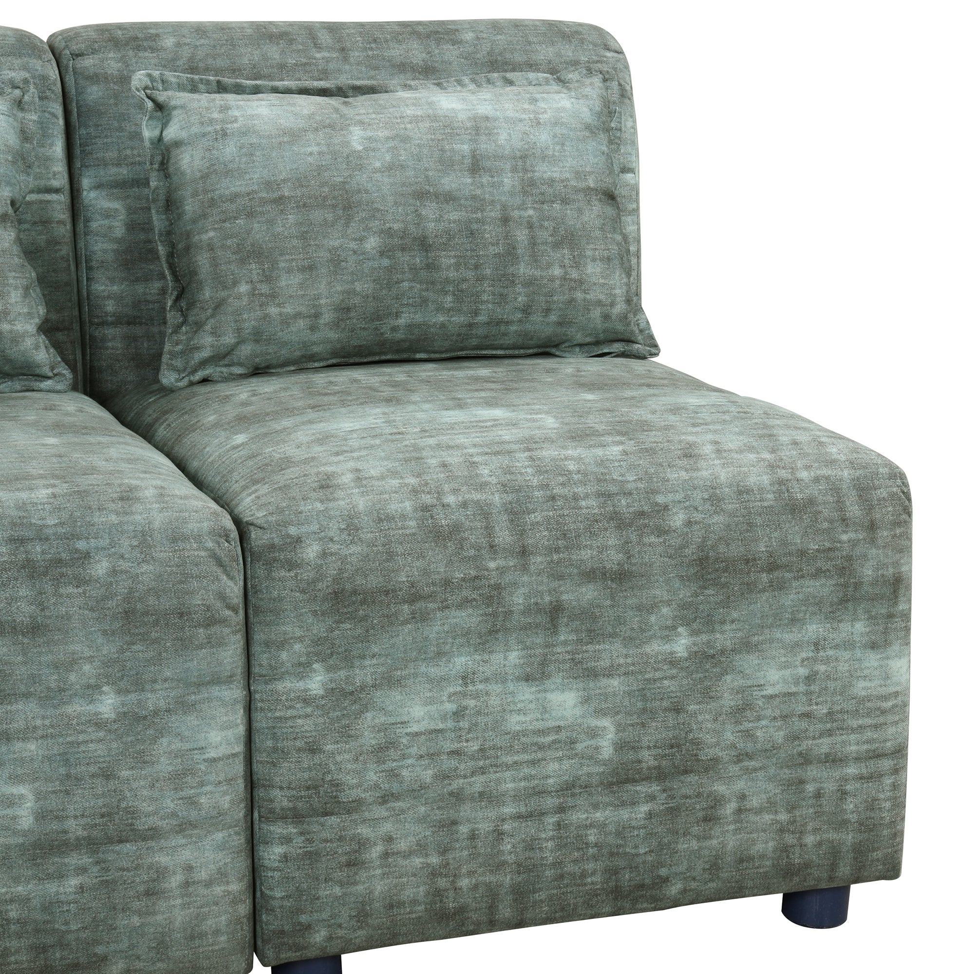 Free-Combined 5-Seater Sectional Sofa - Modular Couches with Storage Ottoman, 5 Pillows - Blue Green for Living Room, Bedroom, Office-American Furniture Outlet -American Furniture Outlet