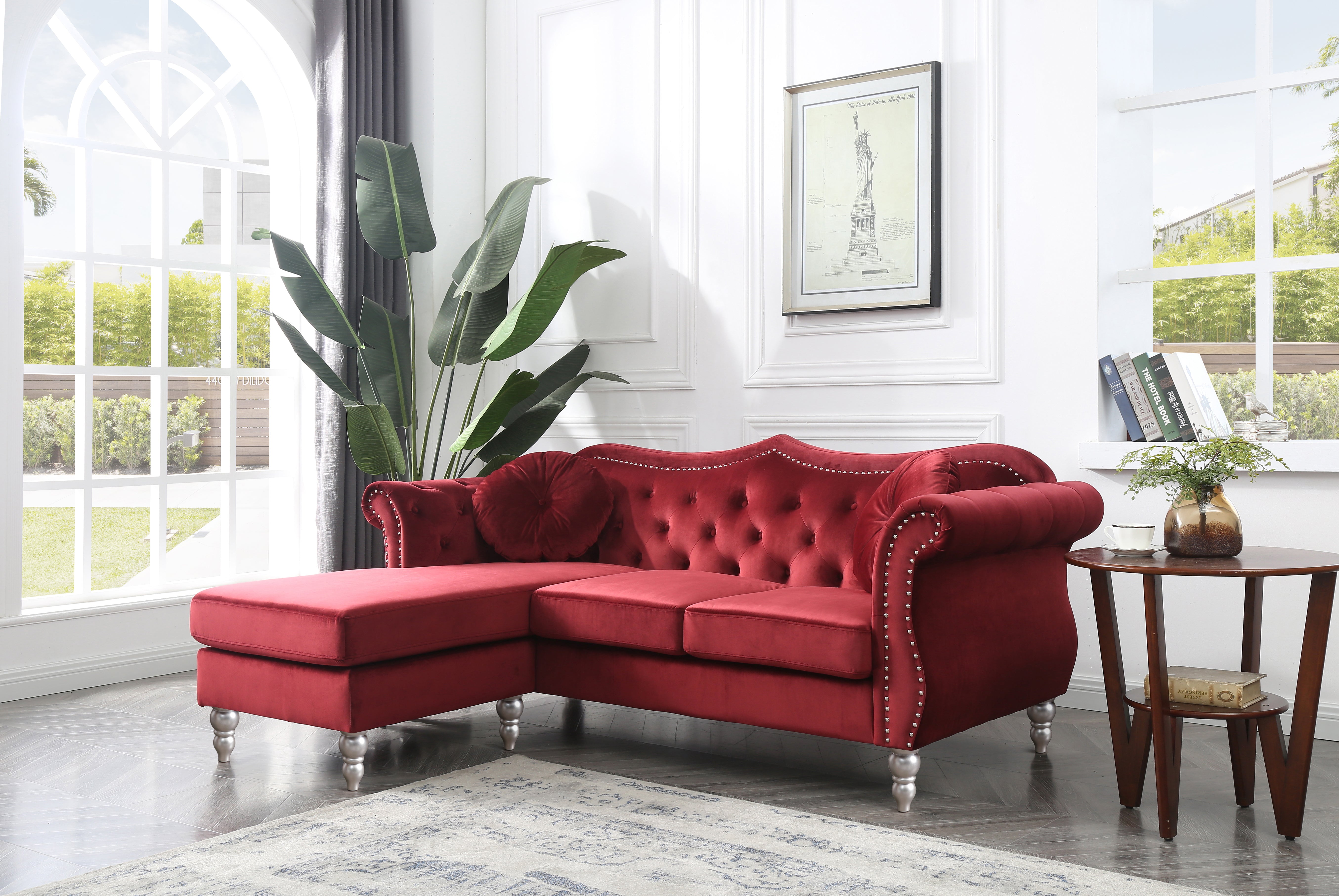 Glory Furniture Hollywood G0669B-SC Burgundy Sofa Chaise