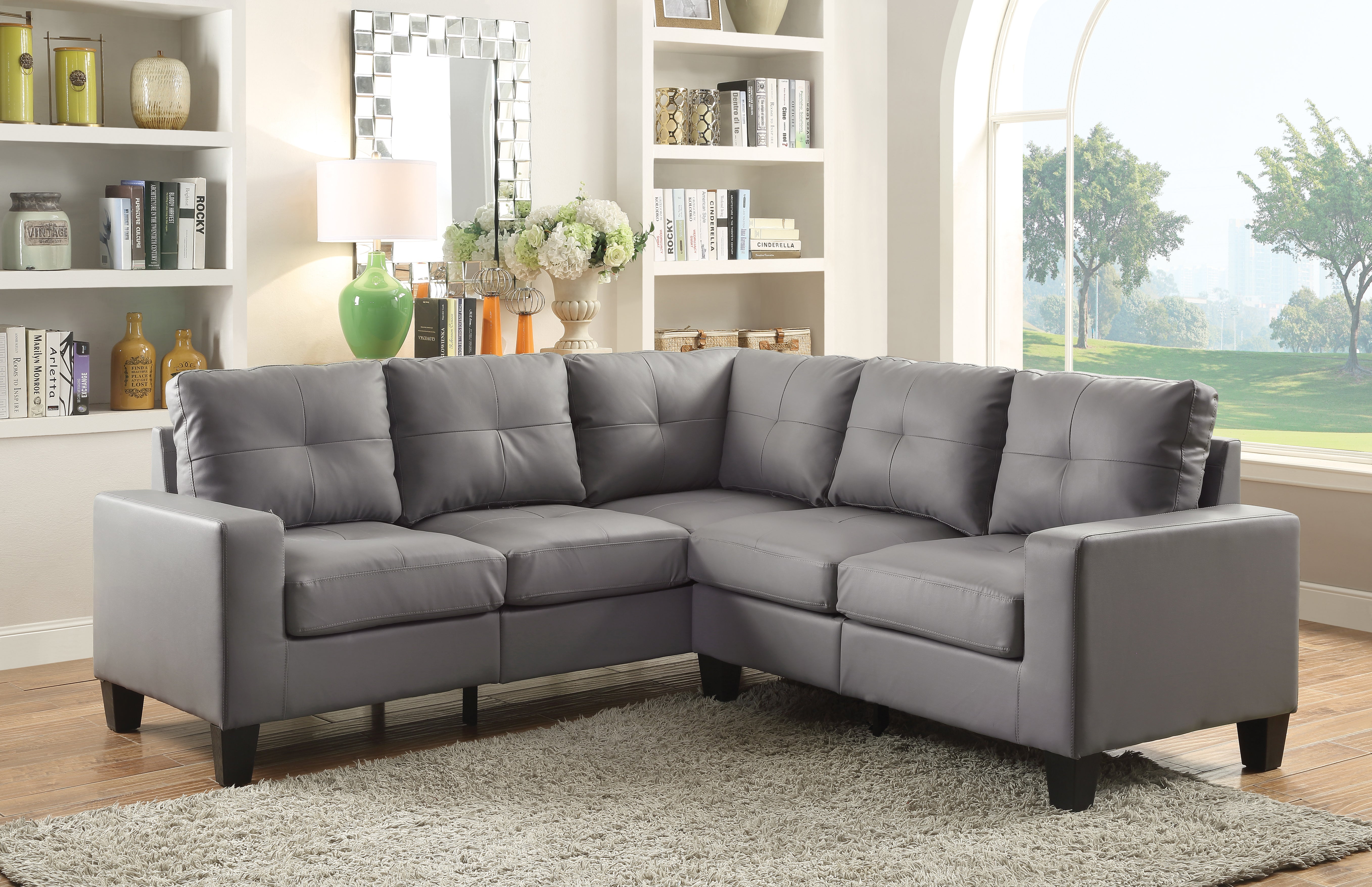 Newbury G461B-SC Gray Sectional Sofa