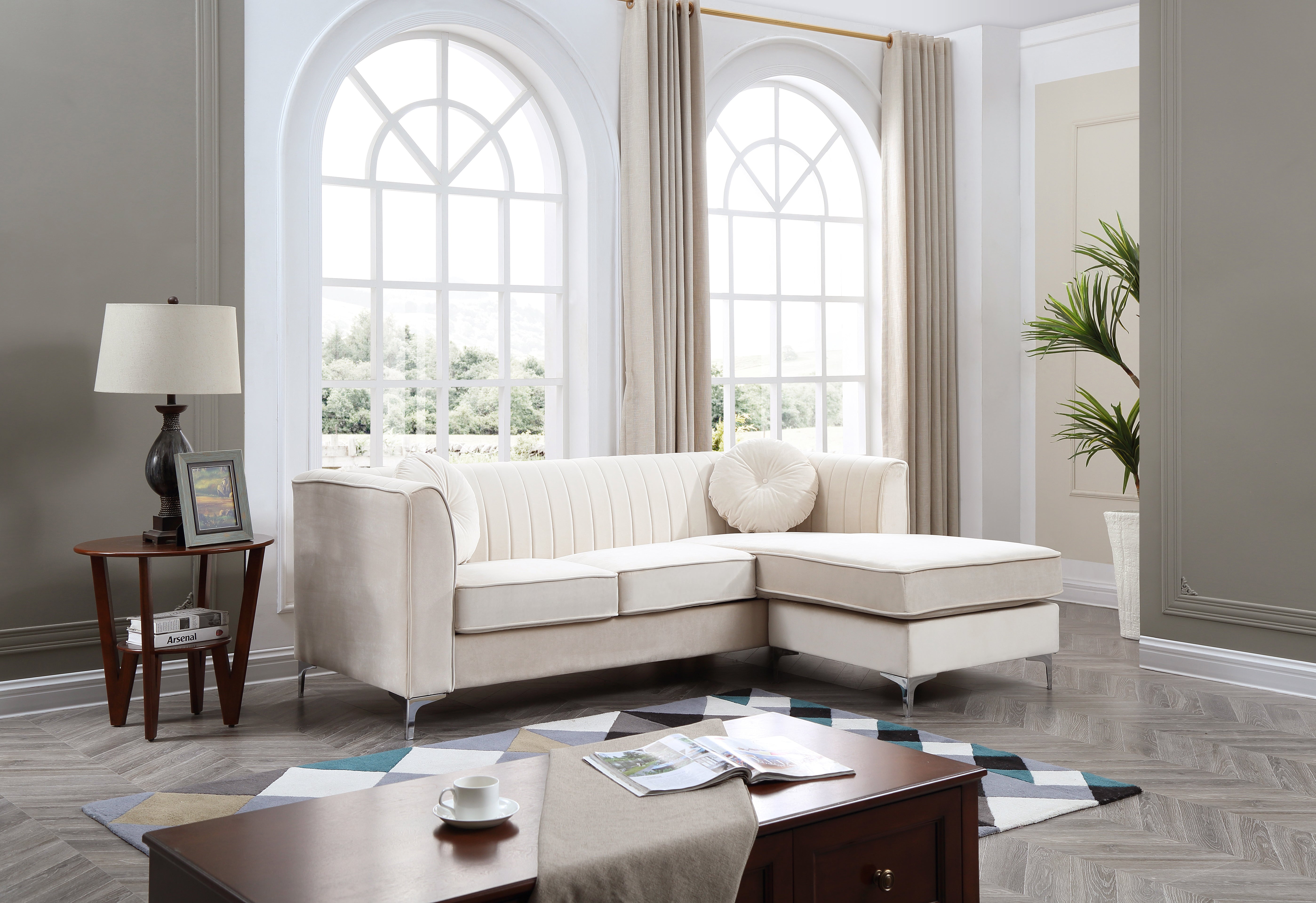 Delray G797B-SC Ivory Sofa Chaise | Modern Comfort