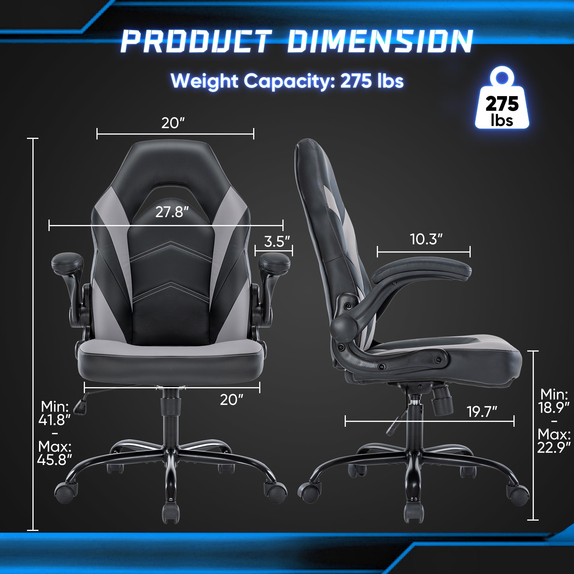 Gaming Chair - Ergonomic PU Leather Computer Chair-American Furniture Outlet