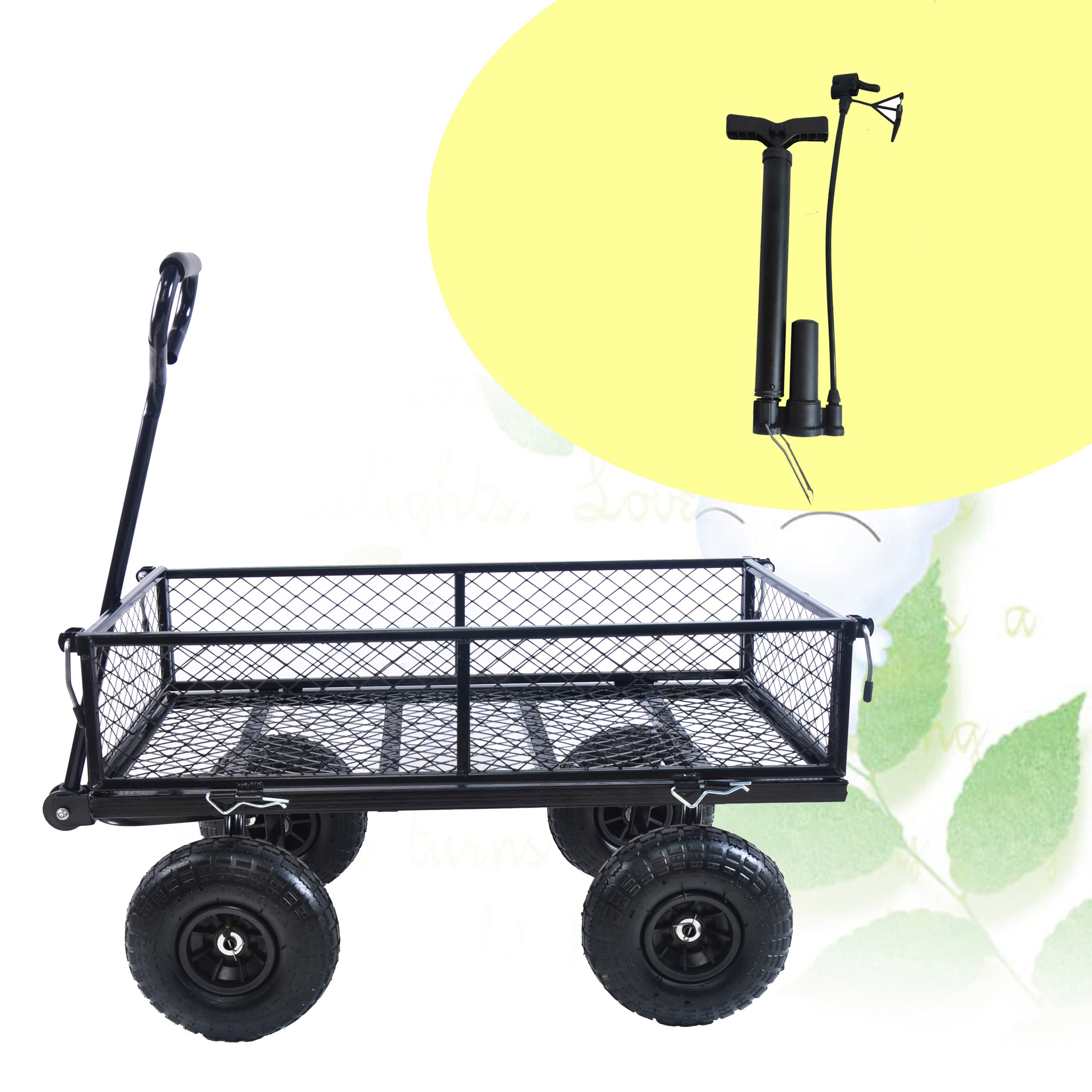 Garden Wagon Cart - Heavy Duty Utility Cart TC1840BKG-American Furniture Outlet