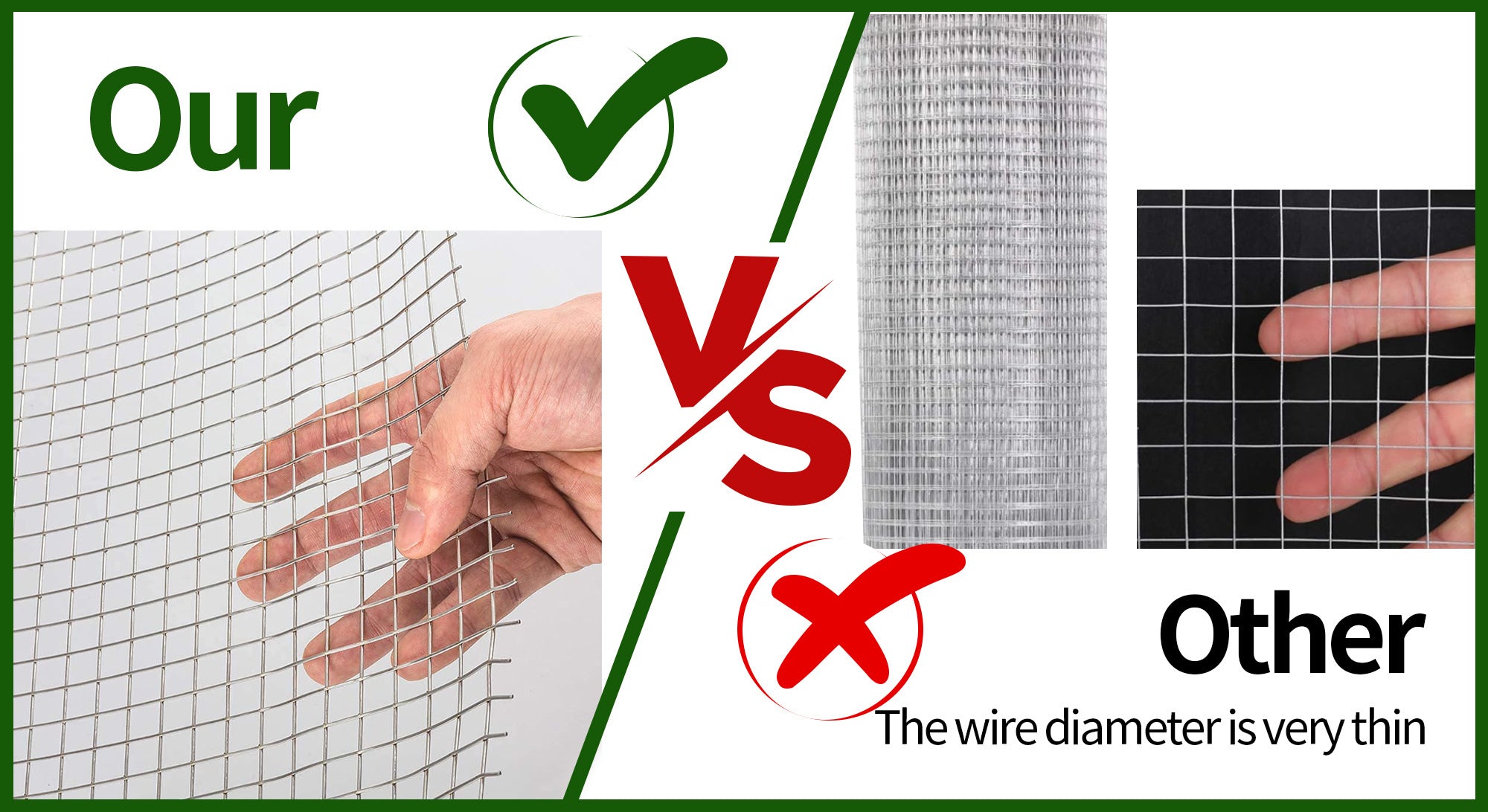 Gauge Hardware Cloth Welded Cage Wire: Chicken Fence Mesh Rolls, Square Chicken Wire Netting for Raised Garden, Rabbit Fence, Snake Fencing, Rodent Control-American Furniture Outlet