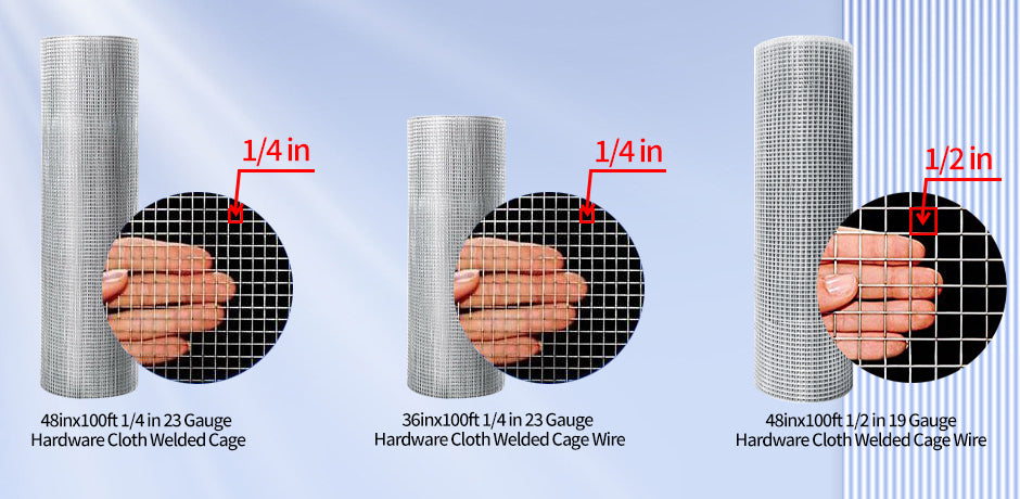 Gauge Hardware Cloth Welded Cage Wire: Chicken Fence Mesh Rolls, Square Chicken Wire Netting for Raised Garden, Rabbit Fence, Snake Fencing, Rodent Control-American Furniture Outlet
