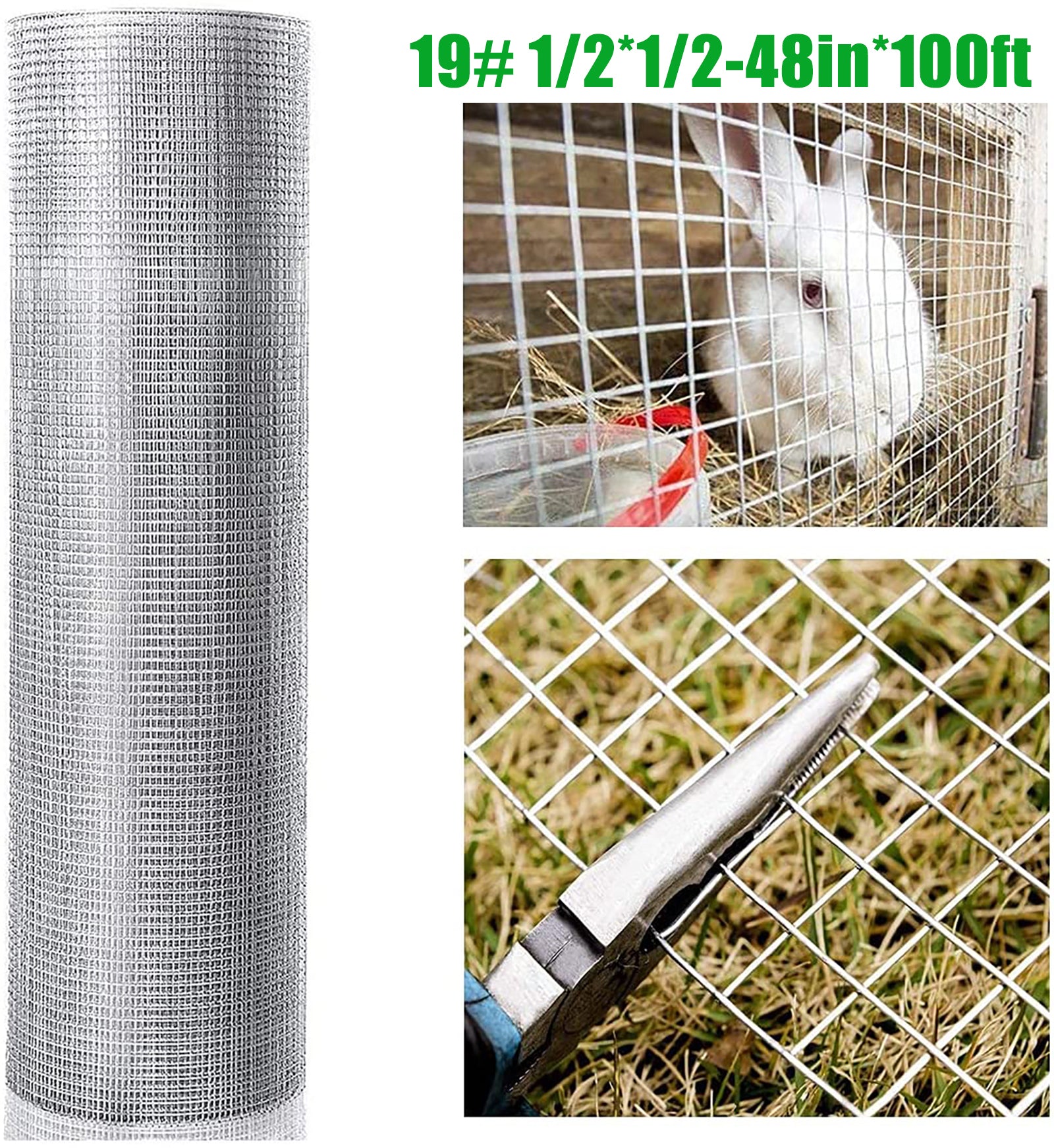 Gauge Hardware Cloth Welded Cage Wire: Chicken Fence Mesh Rolls, Square Chicken Wire Netting for Raised Garden, Rabbit Fence, Snake Fencing, Rodent Control-American Furniture Outlet