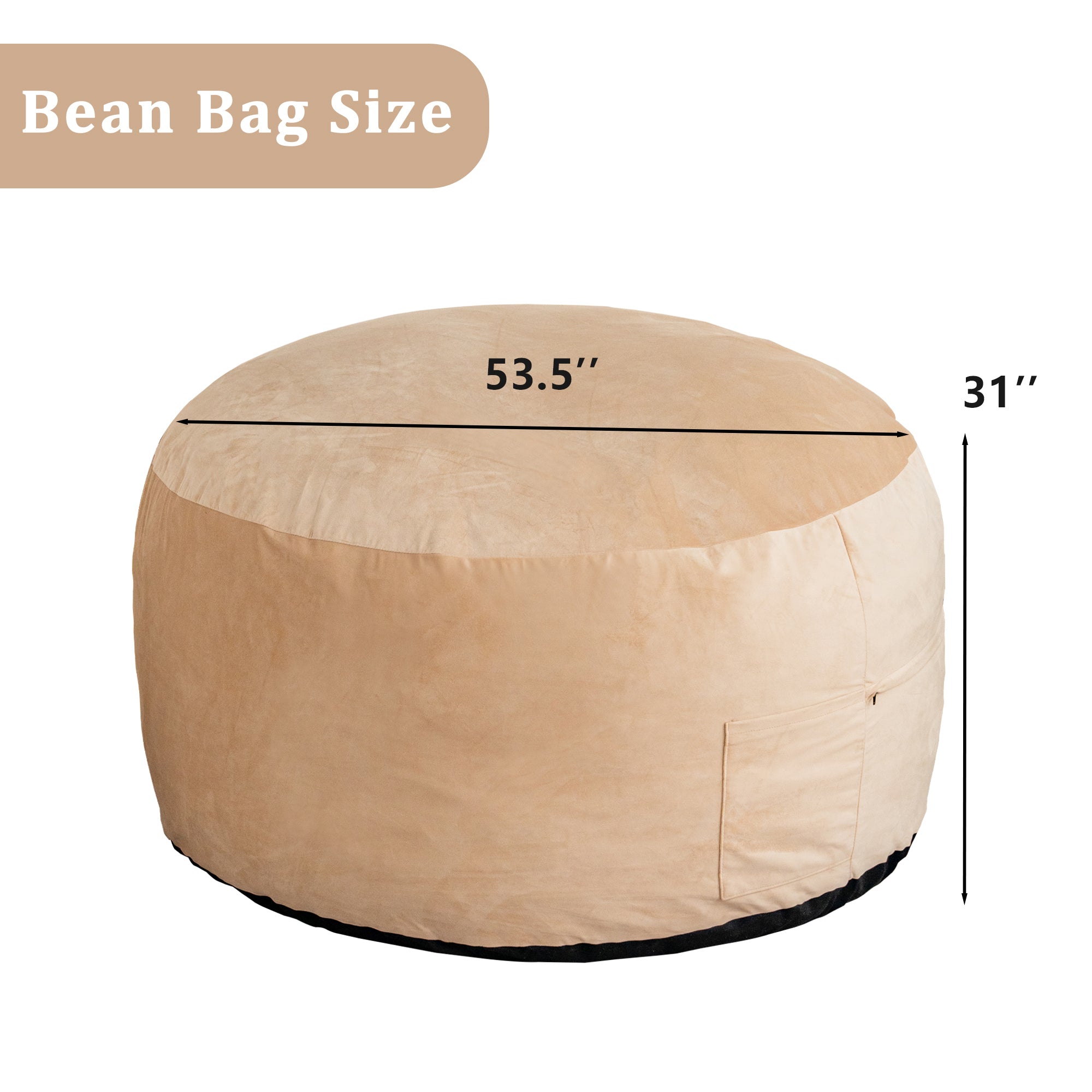 Giant 5' Memory Foam Bean Bag Chair - Microfiber Cover-American Furniture Outlet