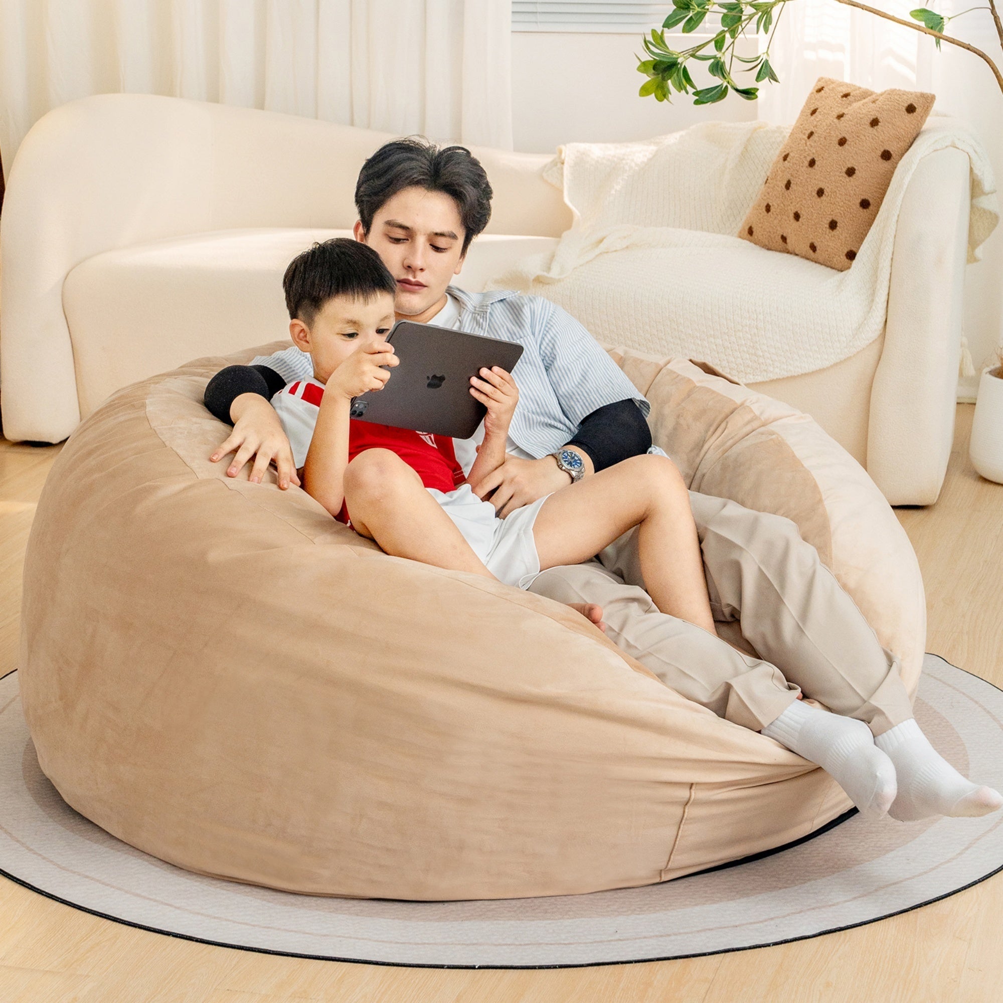 Giant 5' Memory Foam Bean Bag Chair - Microfiber Cover-American Furniture Outlet