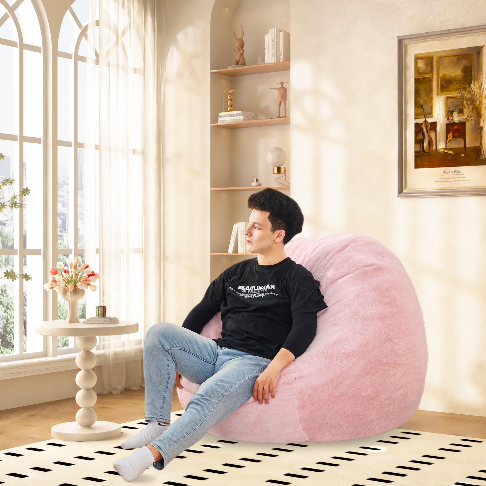 Giant Bean Bag Chair Bed - Floor Mattress Sofa-American Furniture Outlet