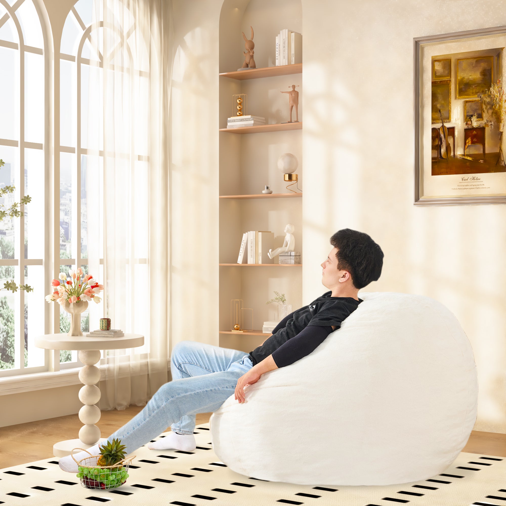 Giant Bean Bag Chair Bed - Floor Mattress Sofa-American Furniture Outlet