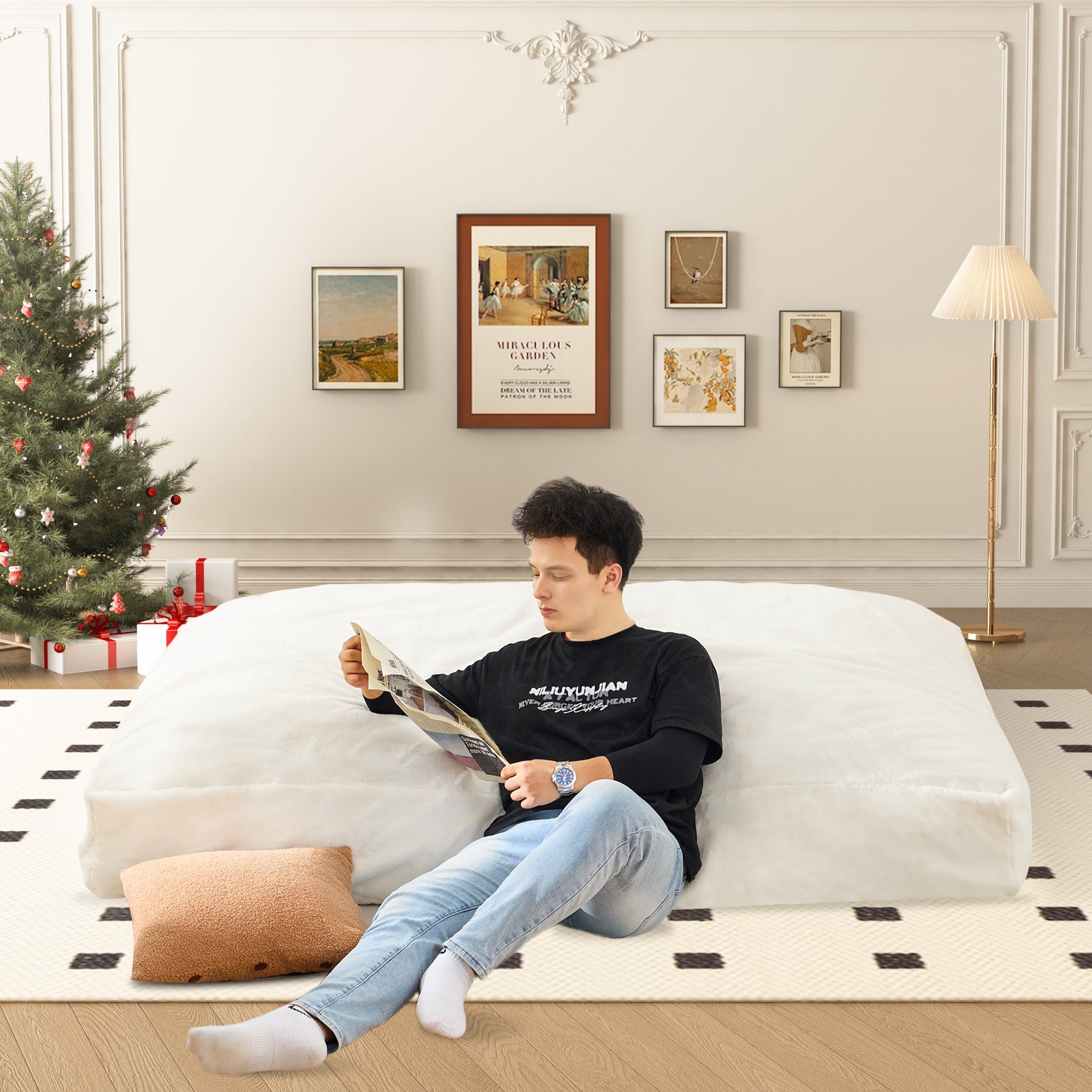 Giant Bean Bag Chair Bed - Floor Mattress Sofa-American Furniture Outlet