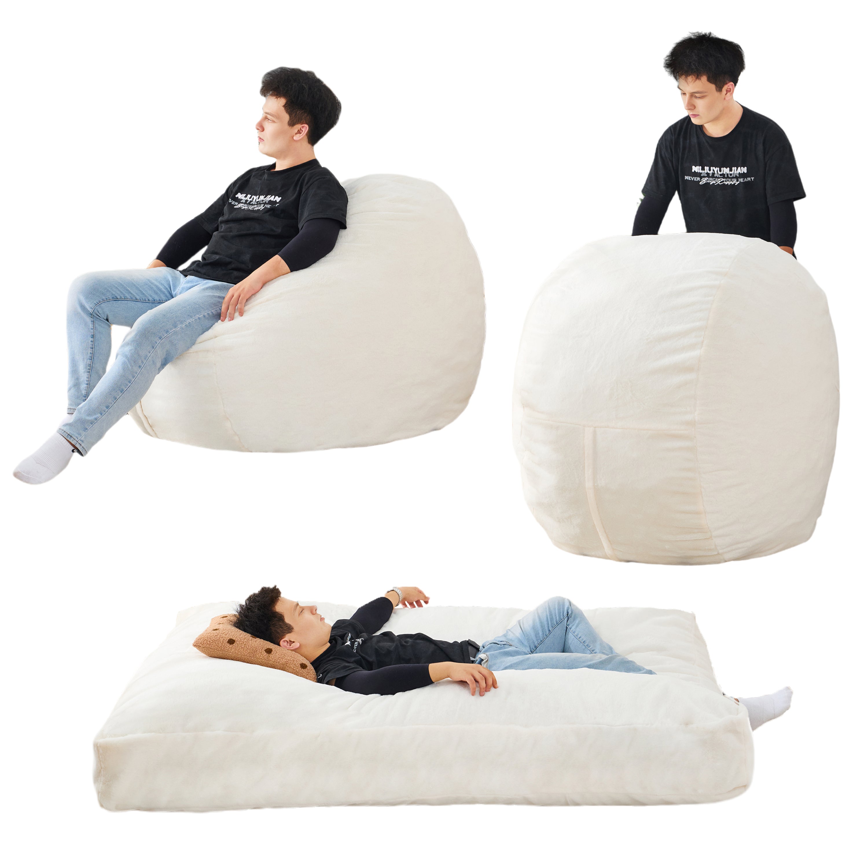 Giant Bean Bag Chair Bed - Floor Mattress Sofa-American Furniture Outlet