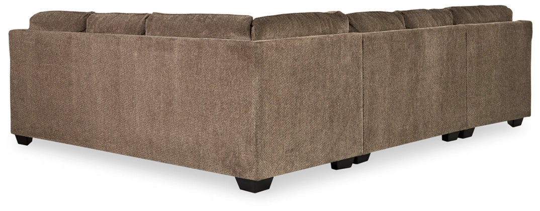 Graftin Teak Brown Sectional - Textured Chenille, Removable Cushions, Modern-Benchcraft®-American Furniture Outlet