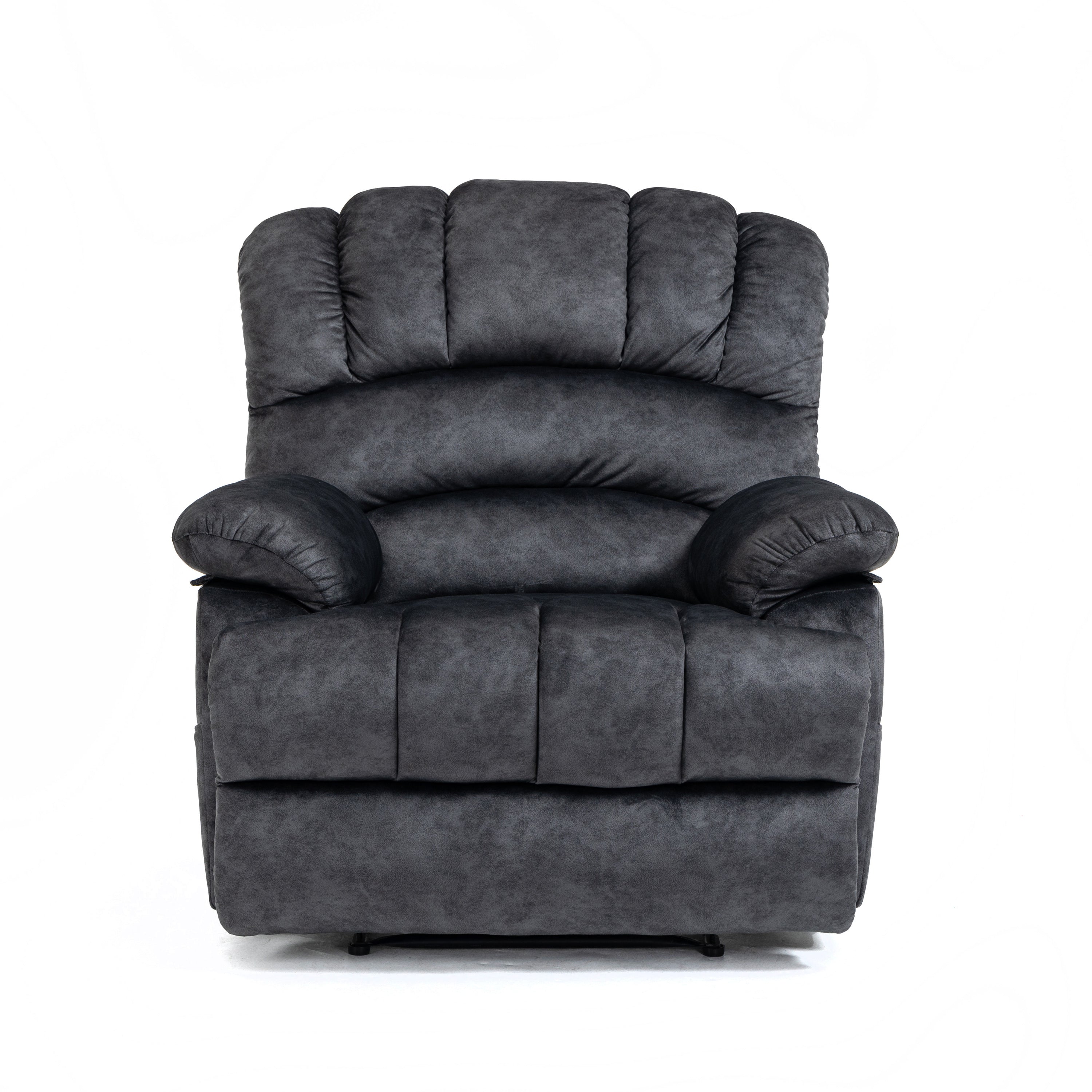 Gray Fabric Recliner Chair | Heavy Duty & Manual-American Furniture Outlet