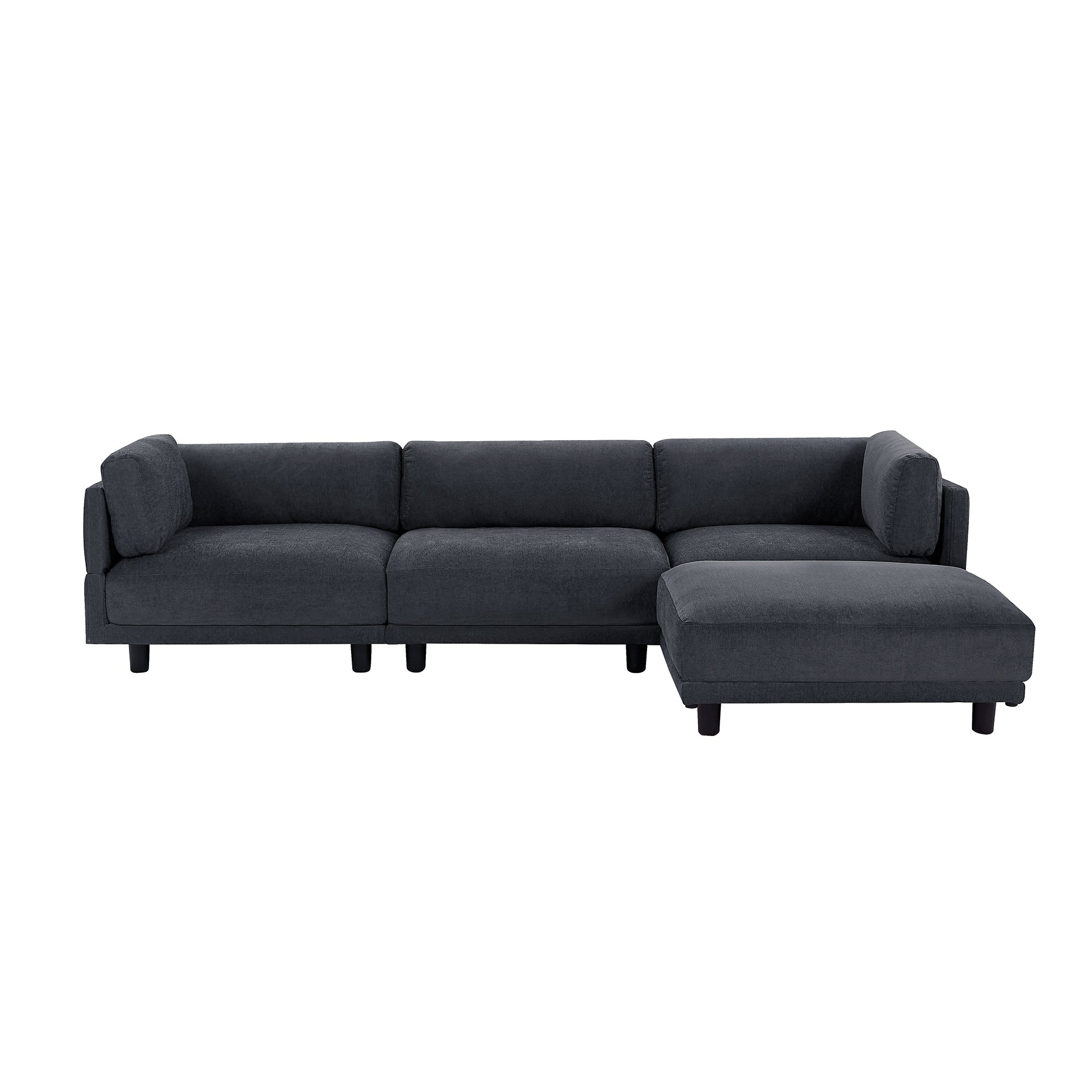 Gray Upholstery Convertible Sectional Sofa: L-Shaped, Reversible Chaise-American Furniture Outlet -American Furniture Outlet