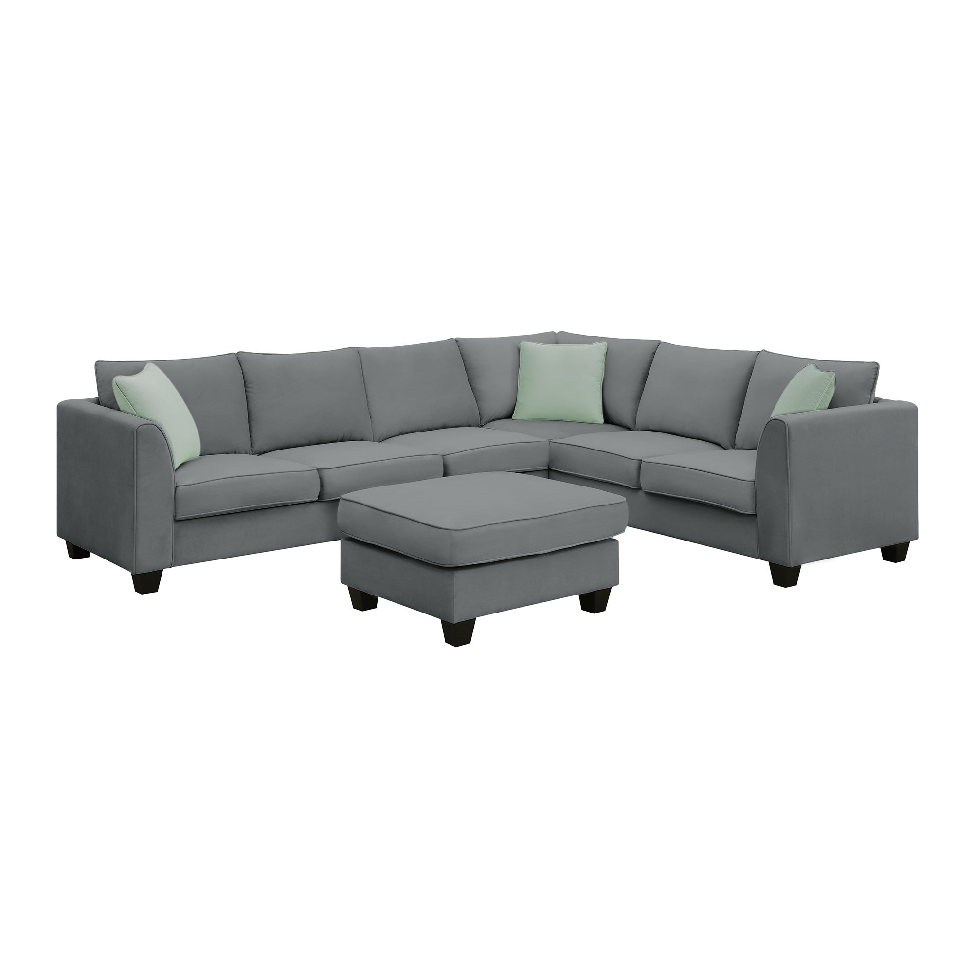 Grey 7-Seat Large Modular Sectional Sofa w/ Ottoman-American Furniture Outlet -American Furniture Outlet