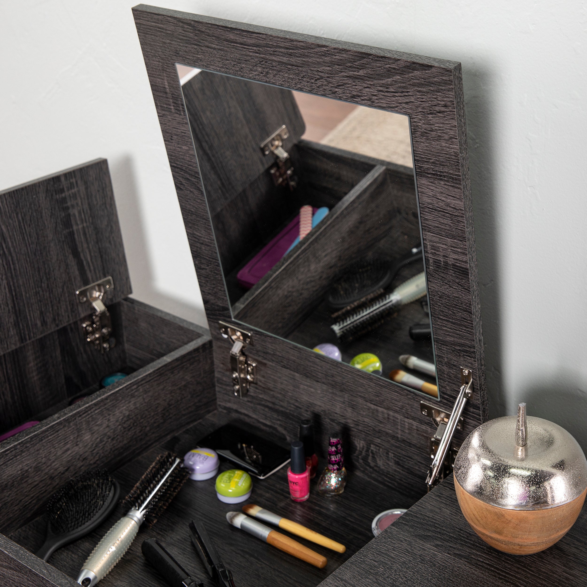 Harzen Storage Vanity w/ Mirror-American Furniture Outlet