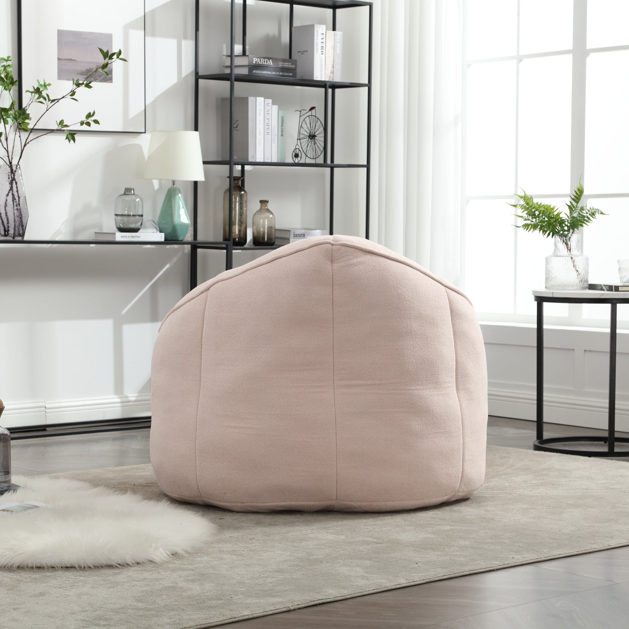 High Pressure Foam Bean Bag Chair with Footrest-American Furniture Outlet