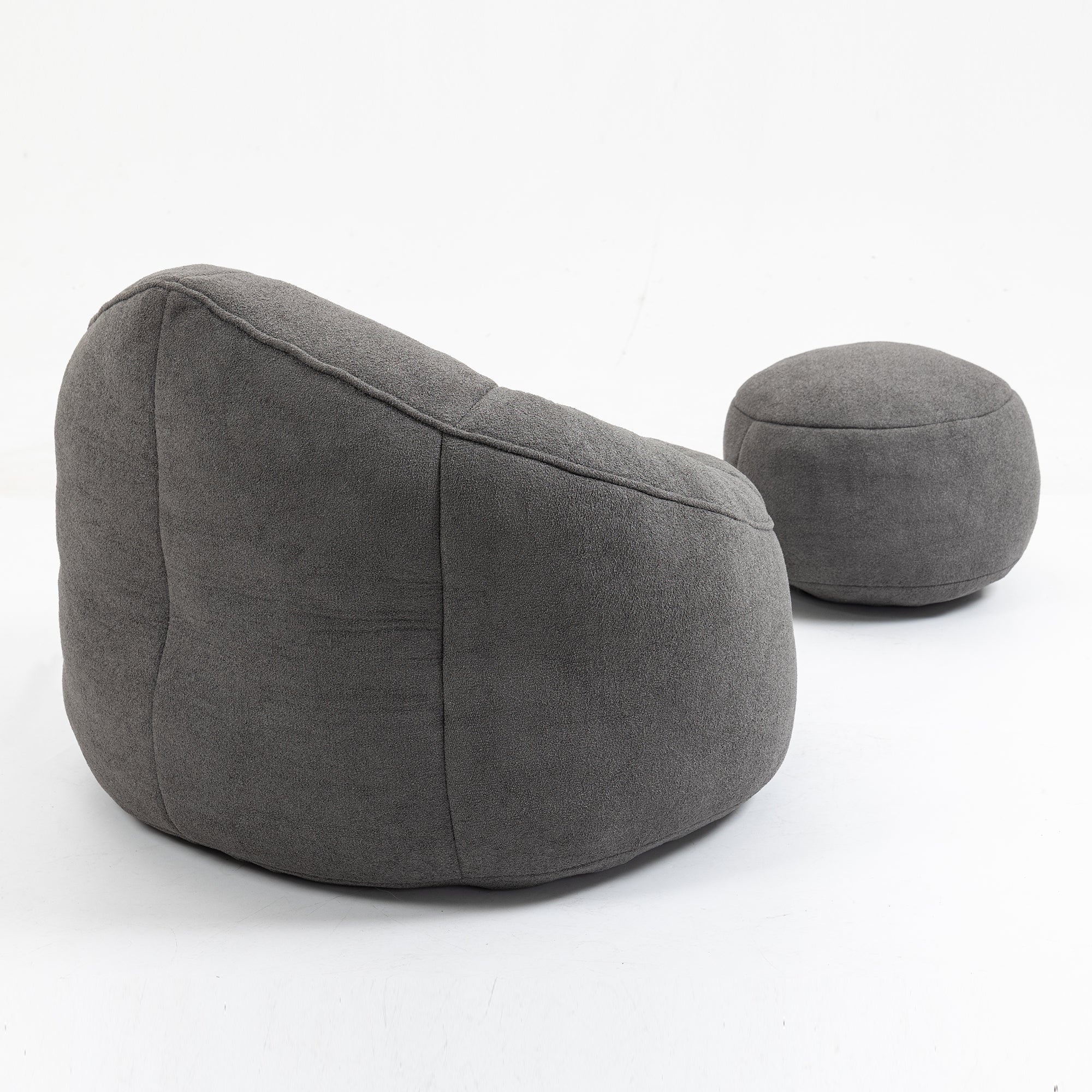 High Pressure Foam Bean Bag Chair with Footrest-American Furniture Outlet