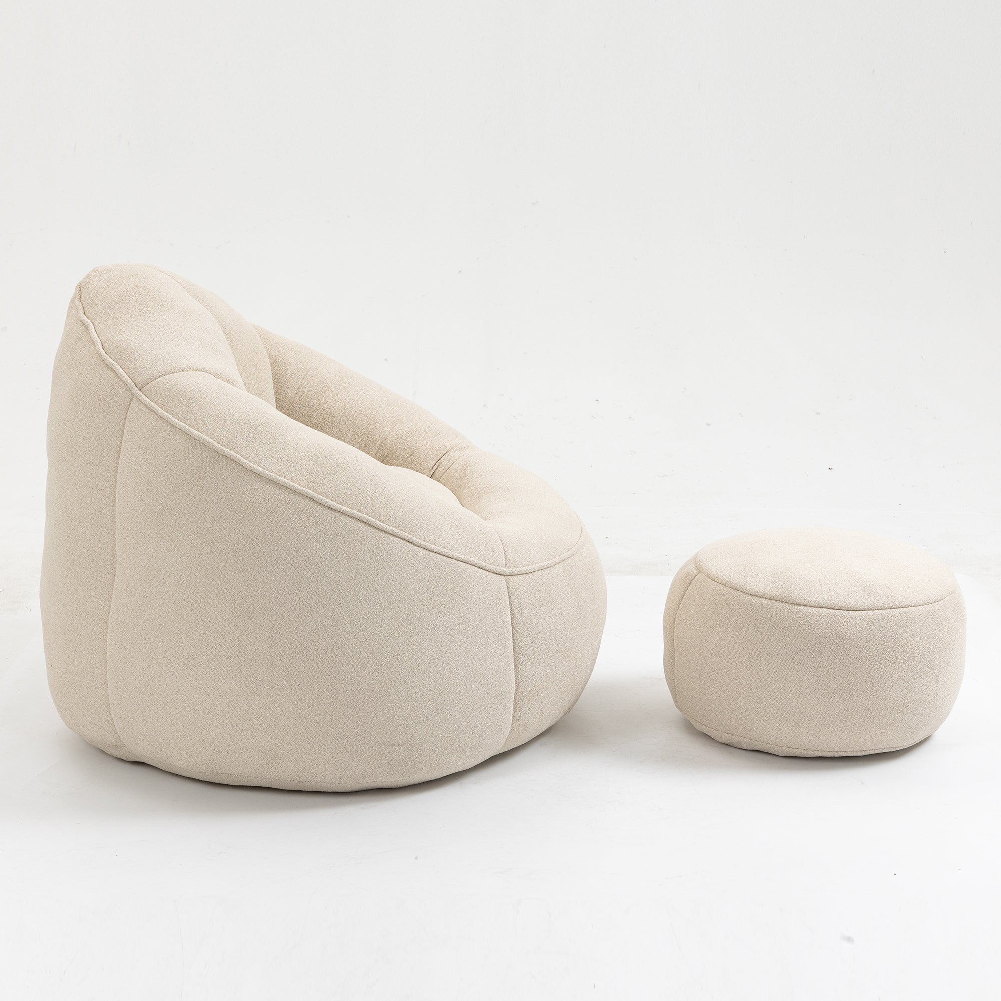 High Pressure Foam Bean Bag Chair with Footrest-American Furniture Outlet