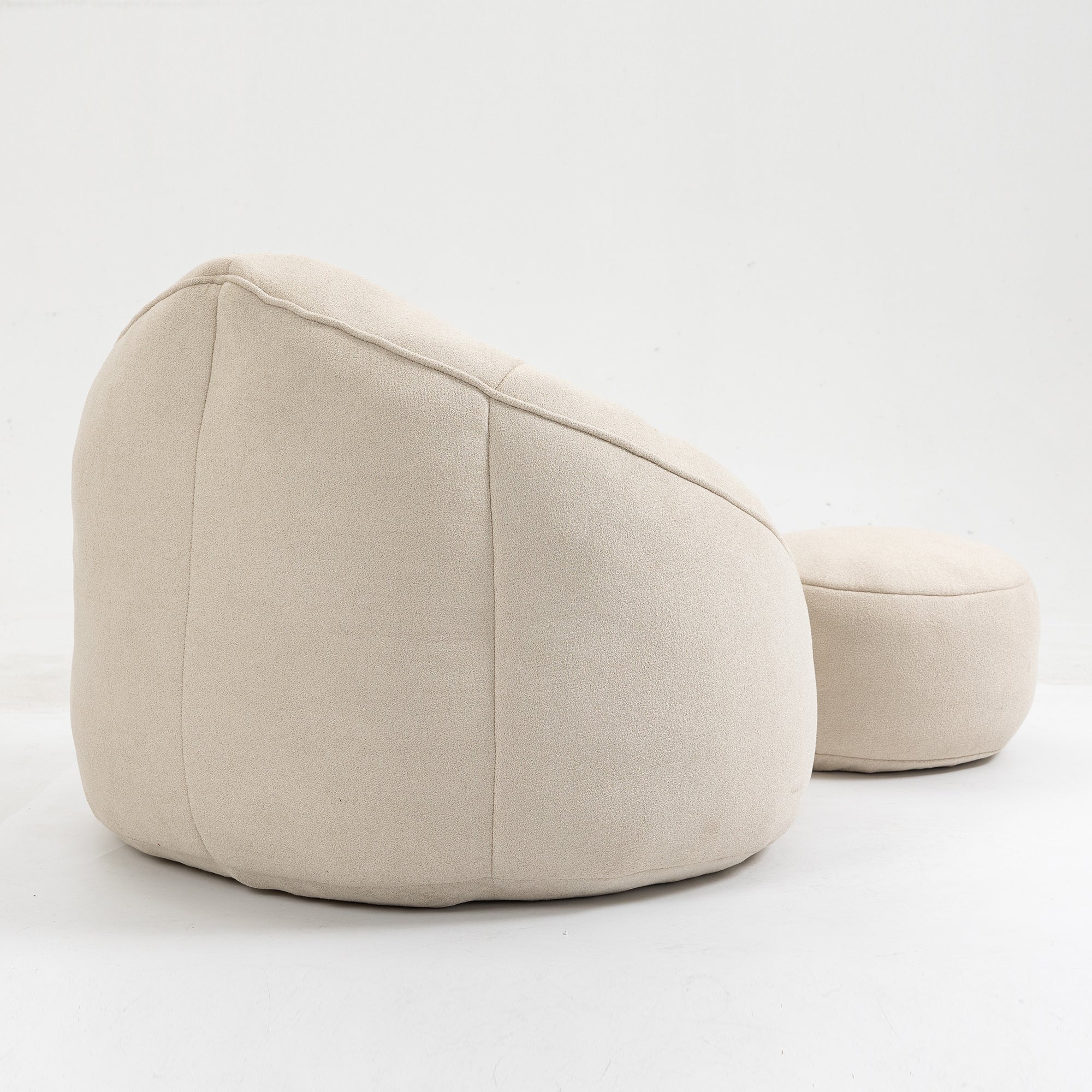 High Pressure Foam Bean Bag Chair with Footrest-American Furniture Outlet