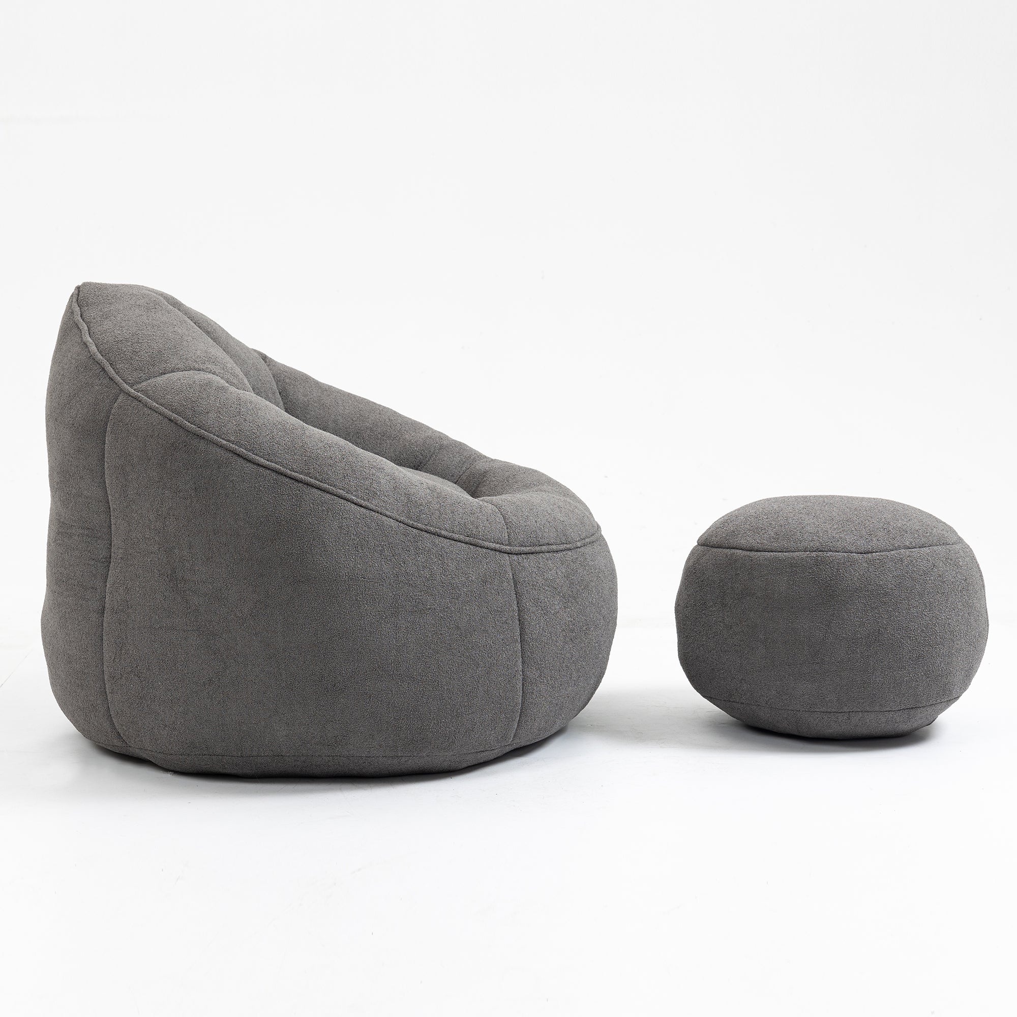 High Pressure Foam Bean Bag Chair with Footrest-American Furniture Outlet