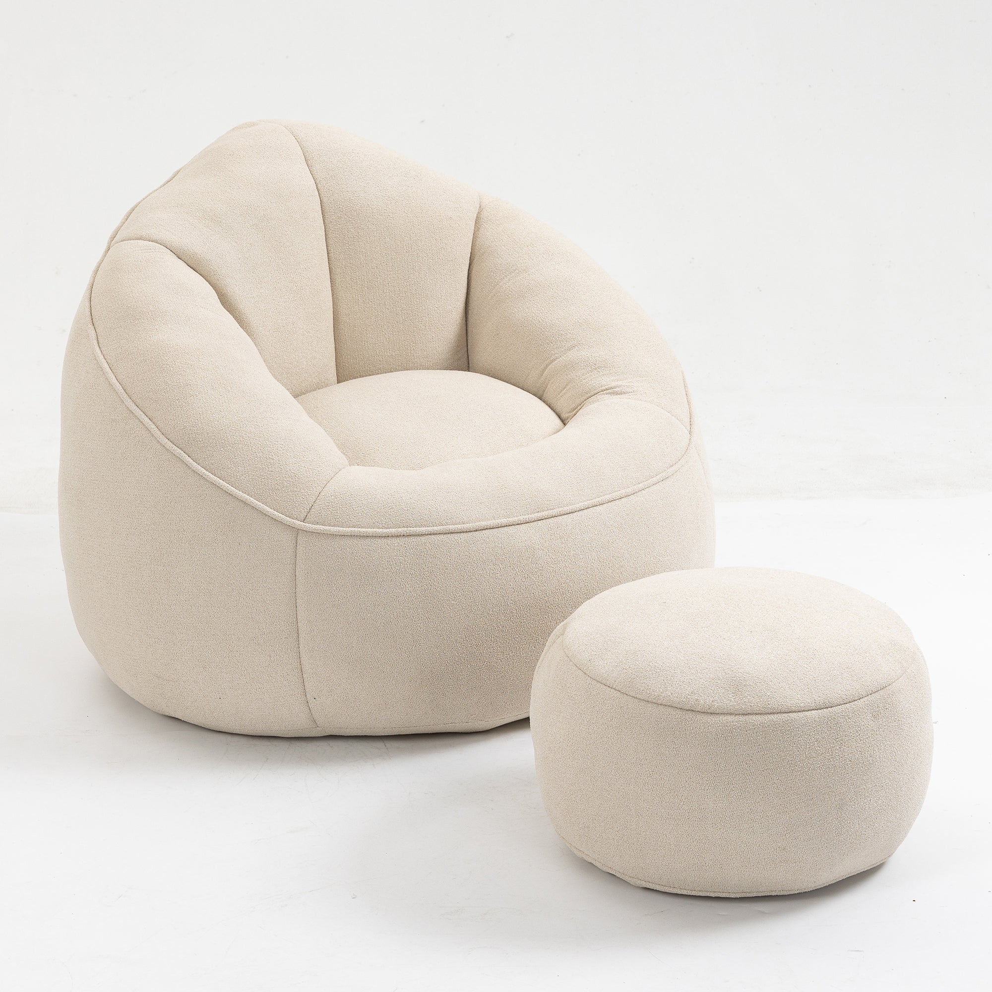 High Pressure Foam Bean Bag Chair with Footrest-American Furniture Outlet