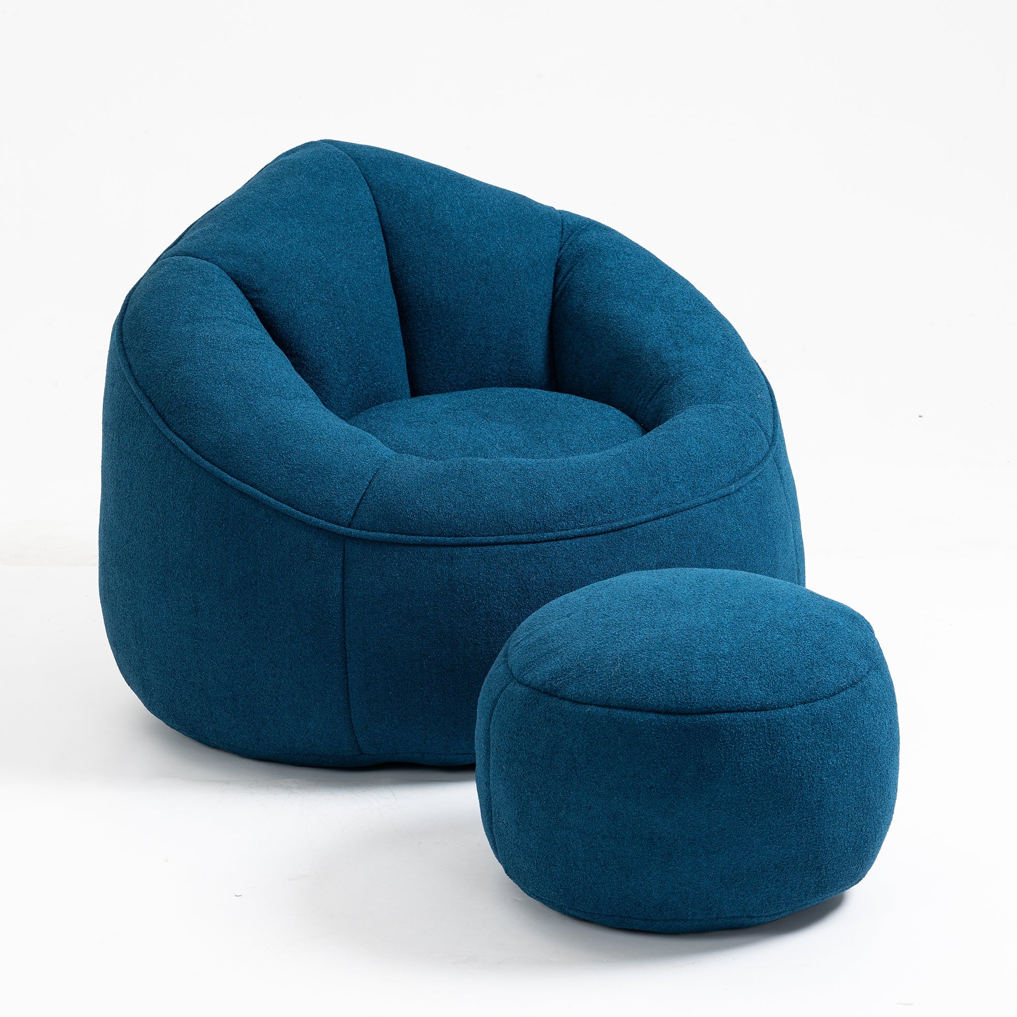 High Pressure Foam Bean Bag Chair with Footrest-American Furniture Outlet