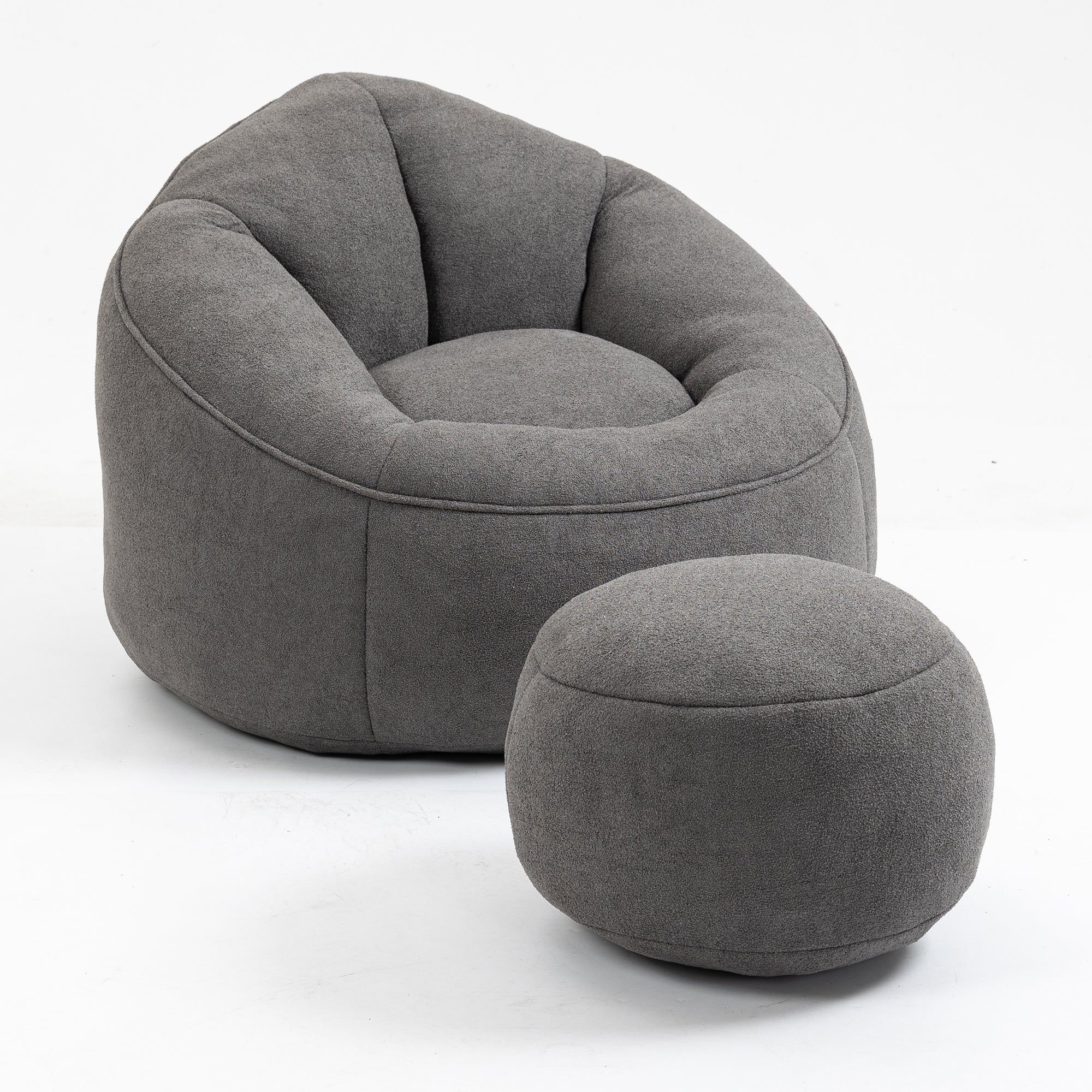 High Pressure Foam Bean Bag Chair with Footrest-American Furniture Outlet