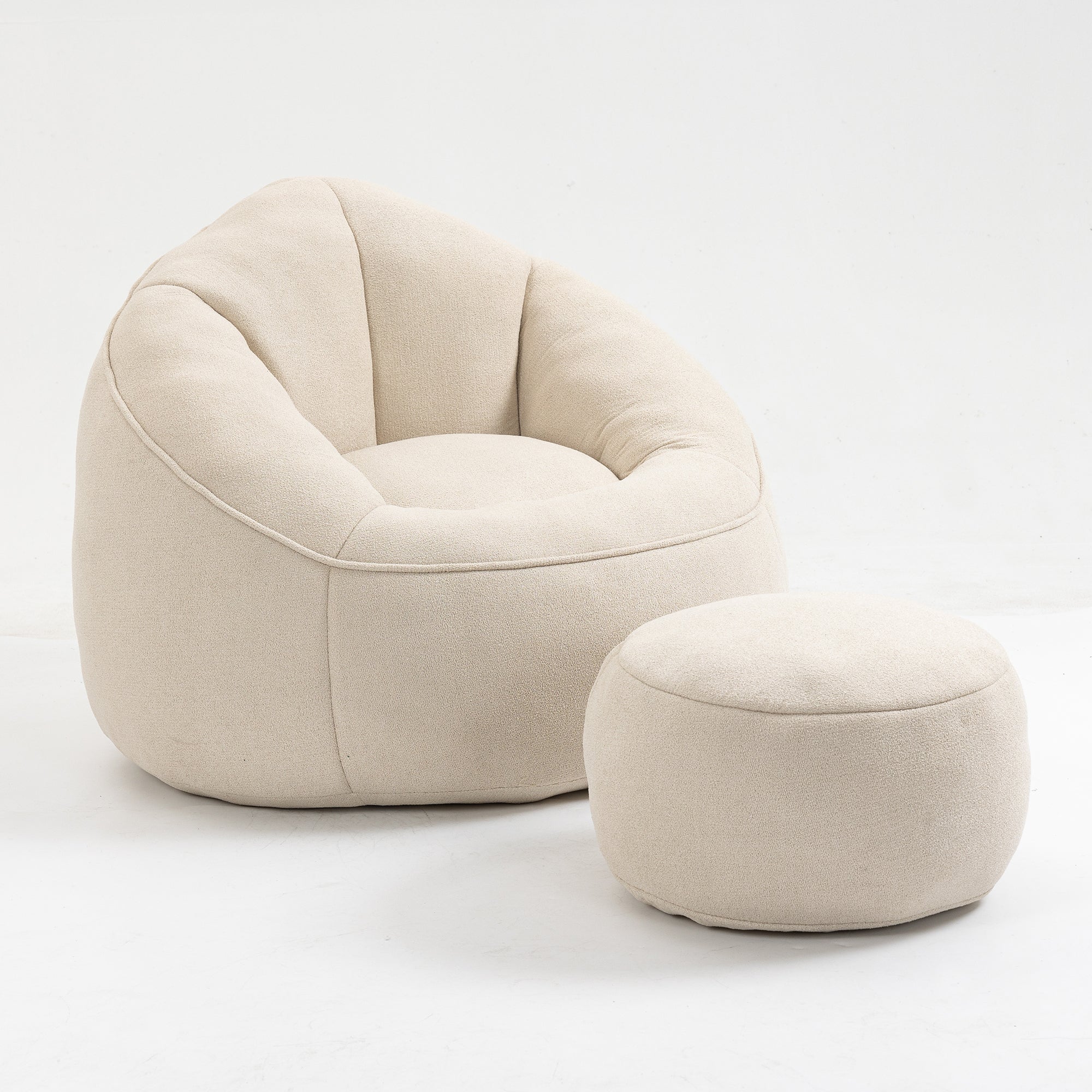 High Pressure Foam Bean Bag Chair with Footrest-American Furniture Outlet