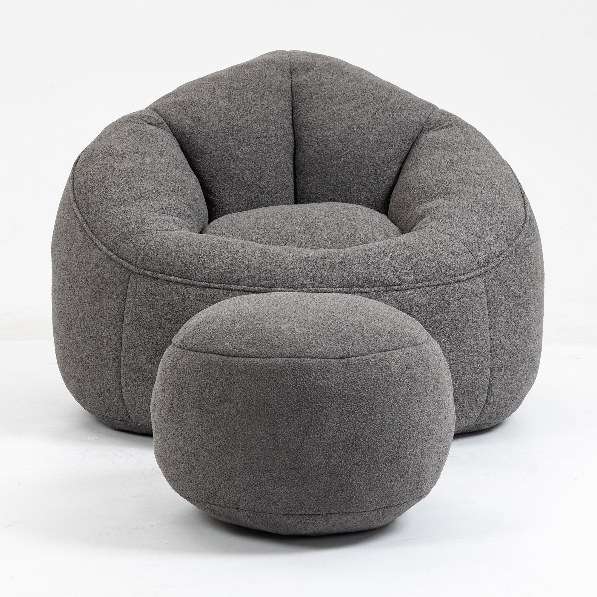 High Pressure Foam Bean Bag Chair with Footrest-American Furniture Outlet