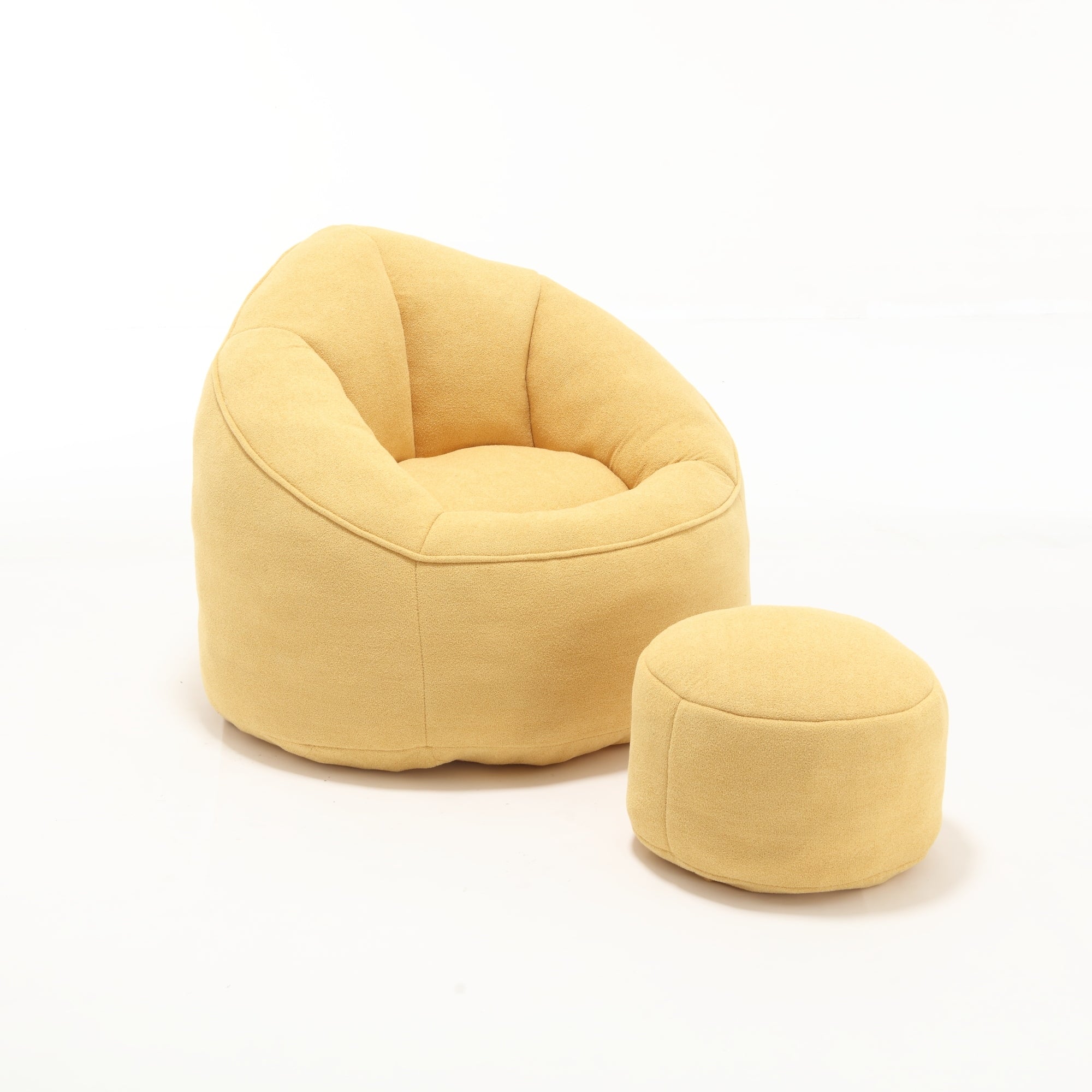 High Pressure Foam Bean Bag Chair with Footrest-American Furniture Outlet