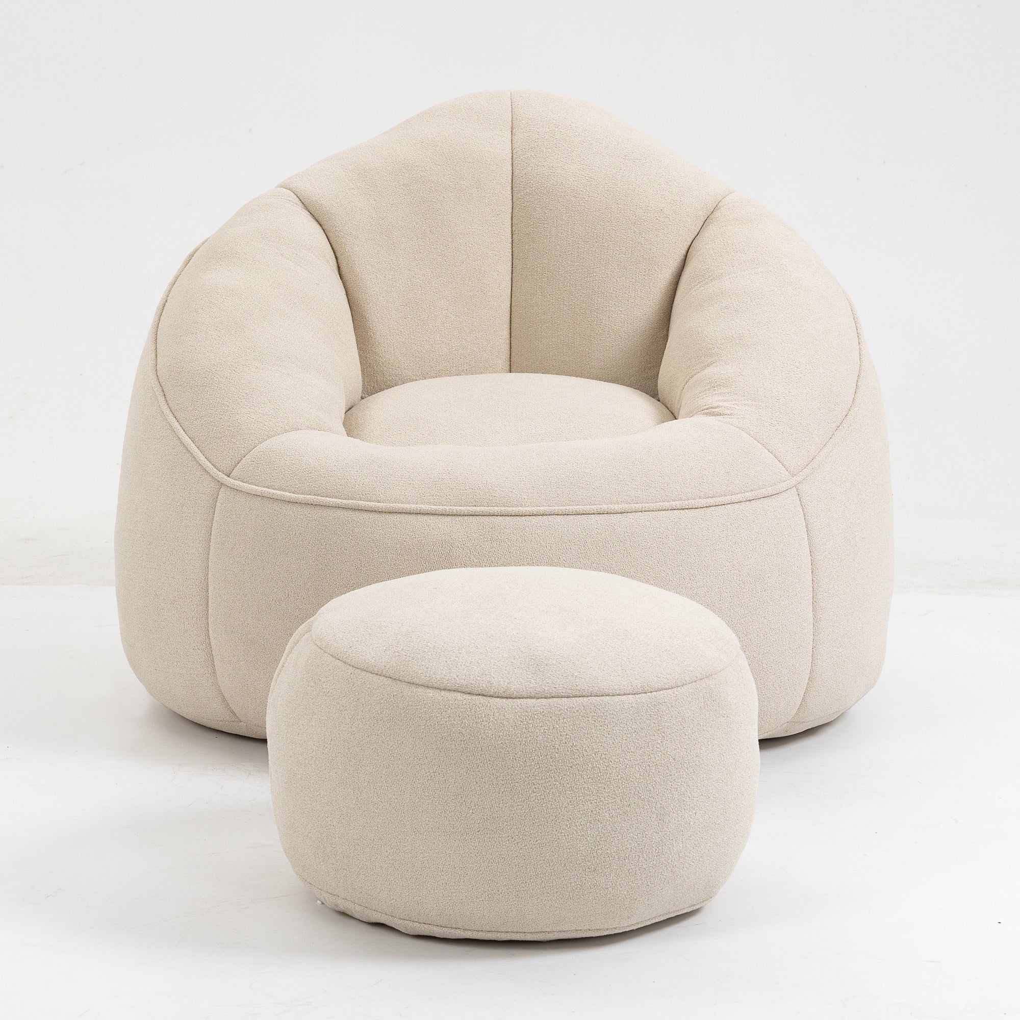 High Pressure Foam Bean Bag Chair with Footrest-American Furniture Outlet