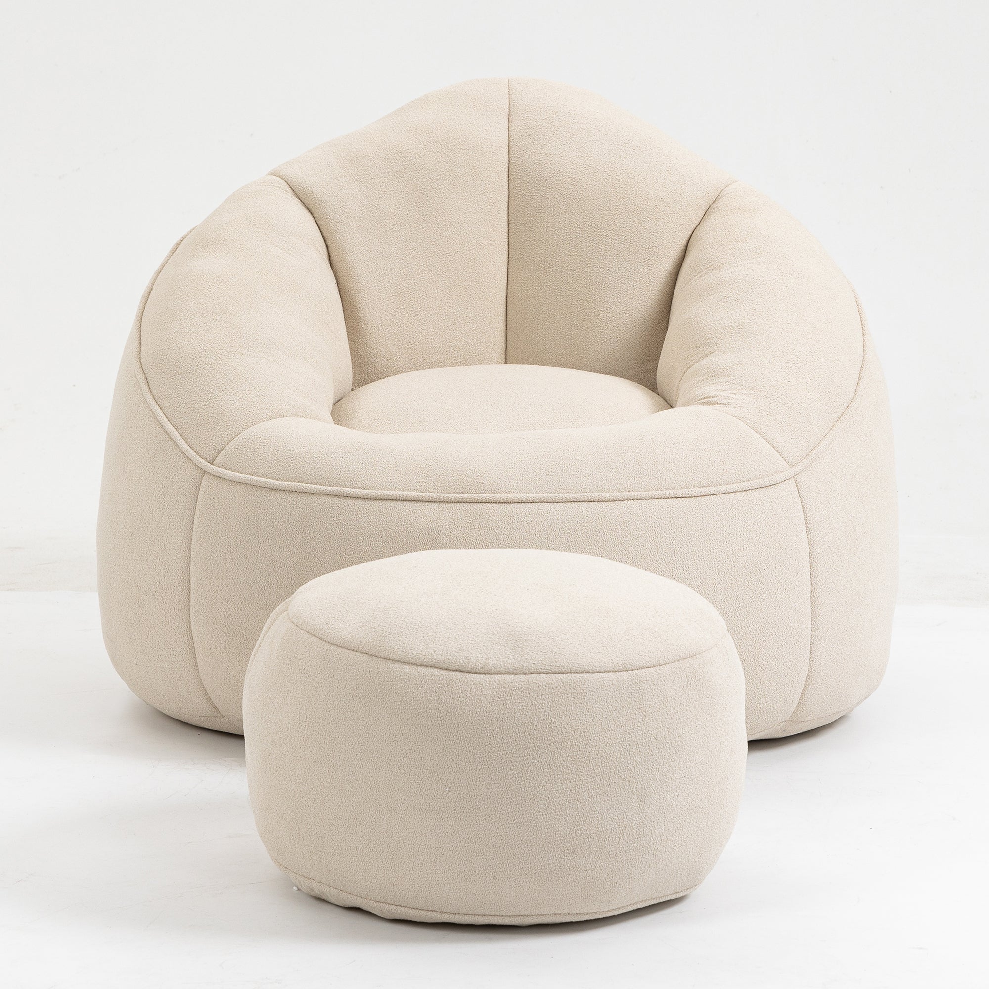 High Pressure Foam Bean Bag Chair with Footrest-American Furniture Outlet