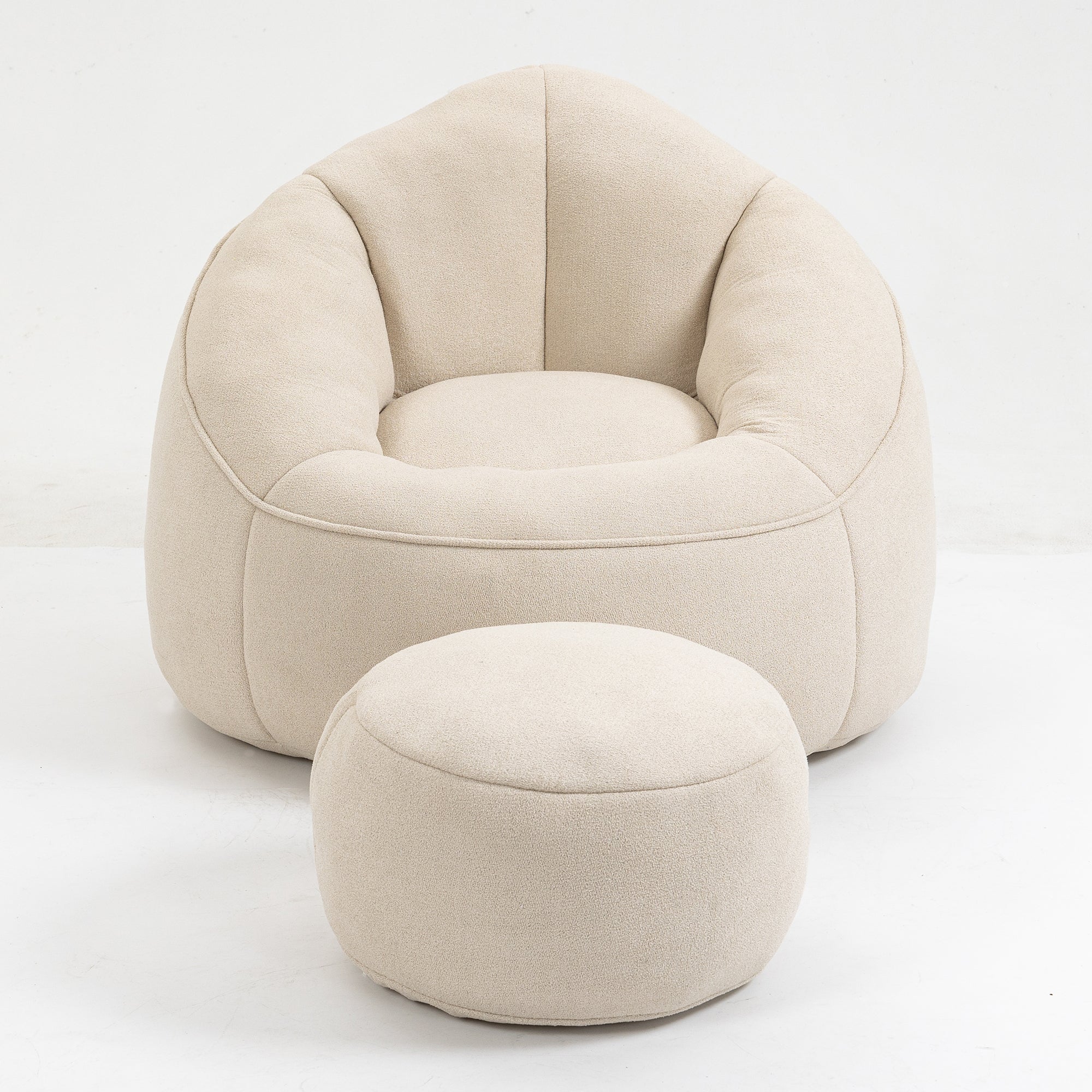 High Pressure Foam Bean Bag Chair with Footrest-American Furniture Outlet