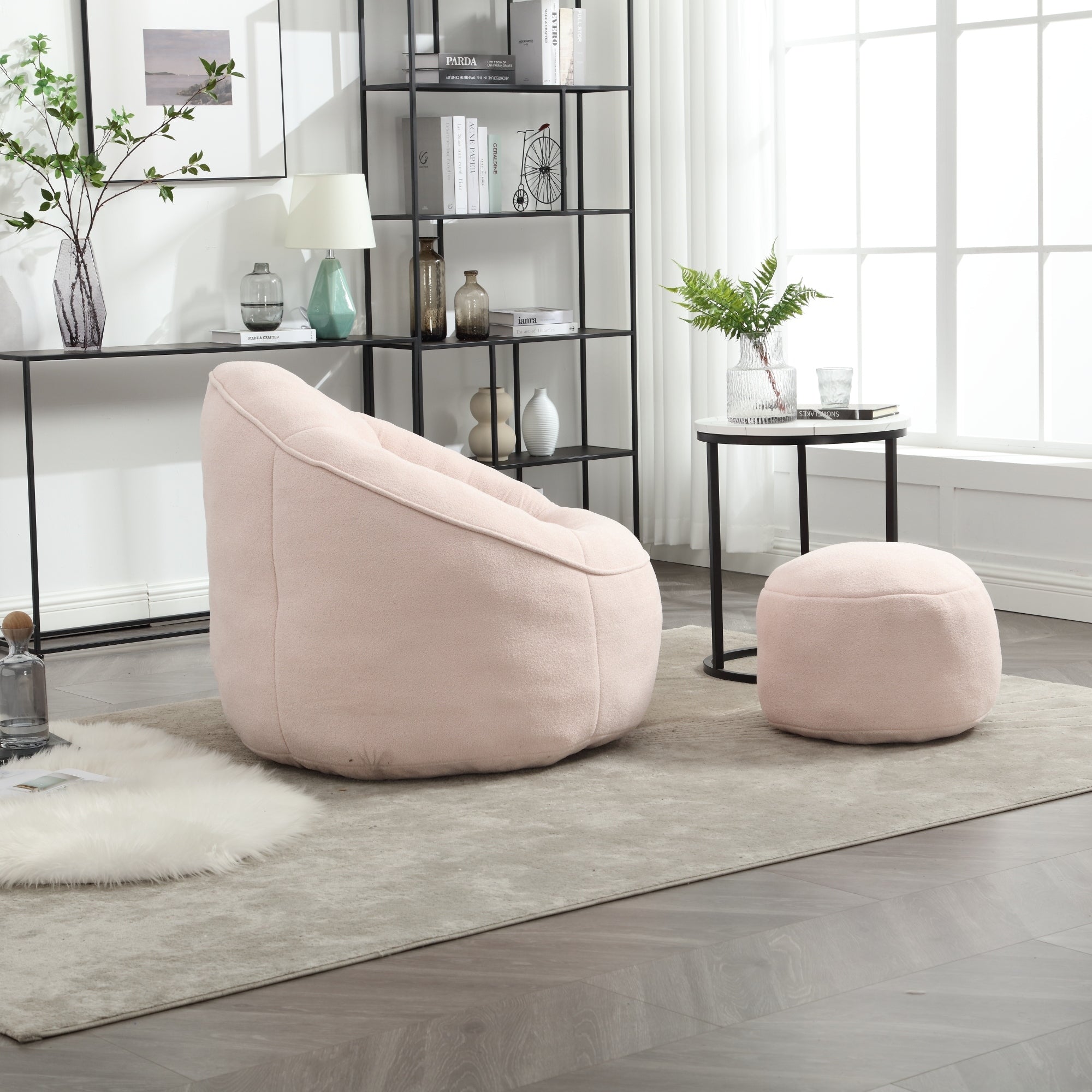 High Pressure Foam Bean Bag Chair with Footrest