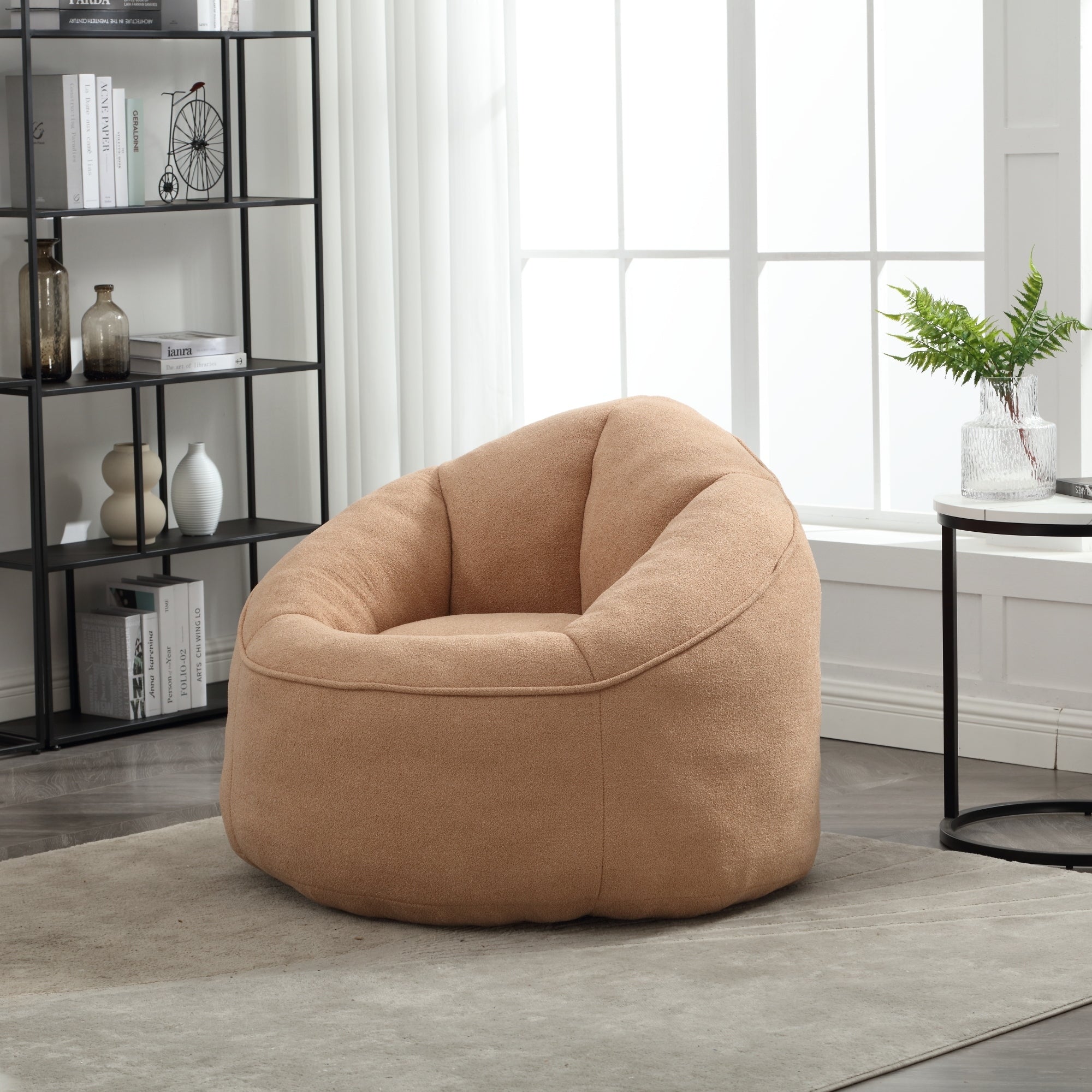 High Pressure Foam Bean Bag Chair with Footrest-American Furniture Outlet