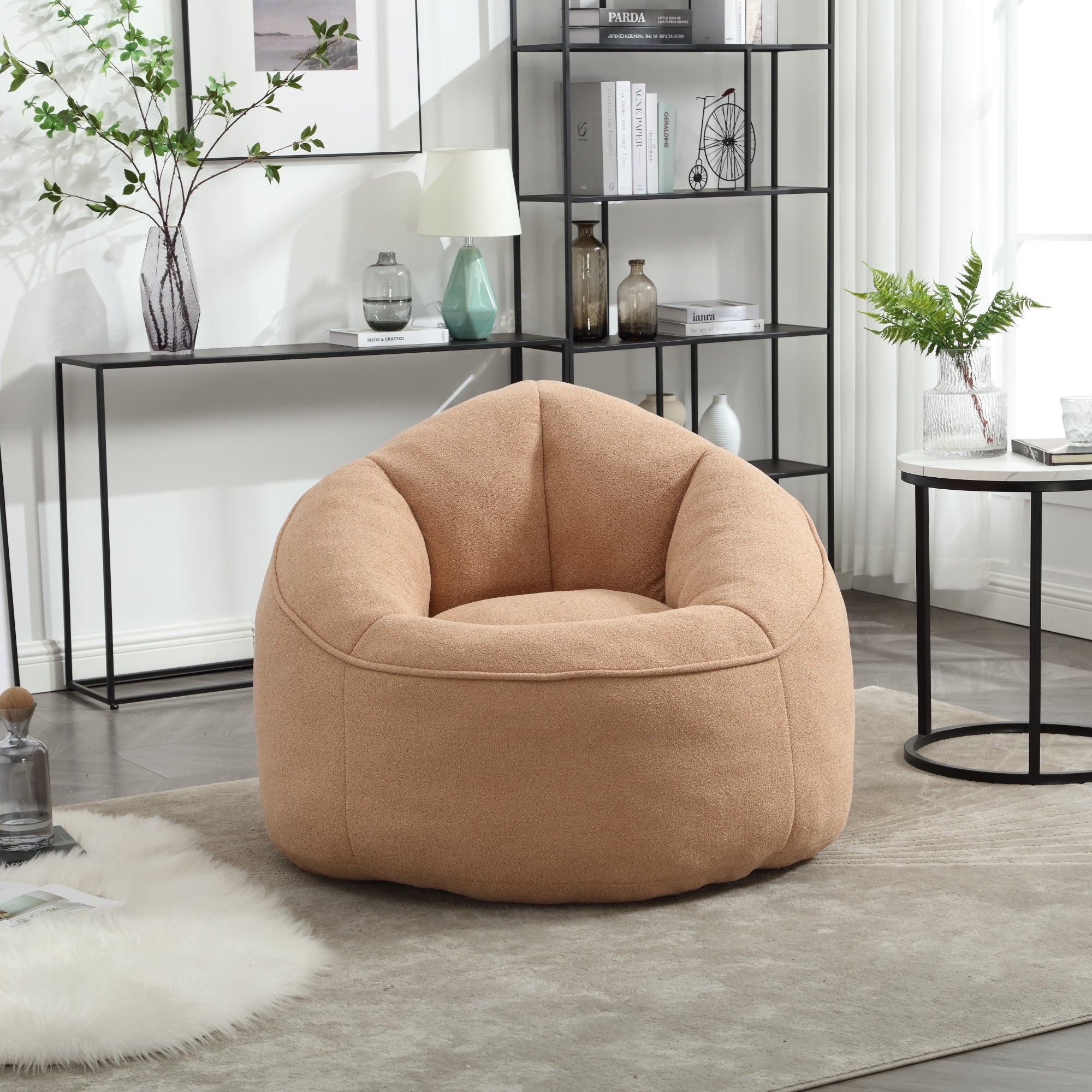 High Pressure Foam Bean Bag Chair with Footrest-American Furniture Outlet