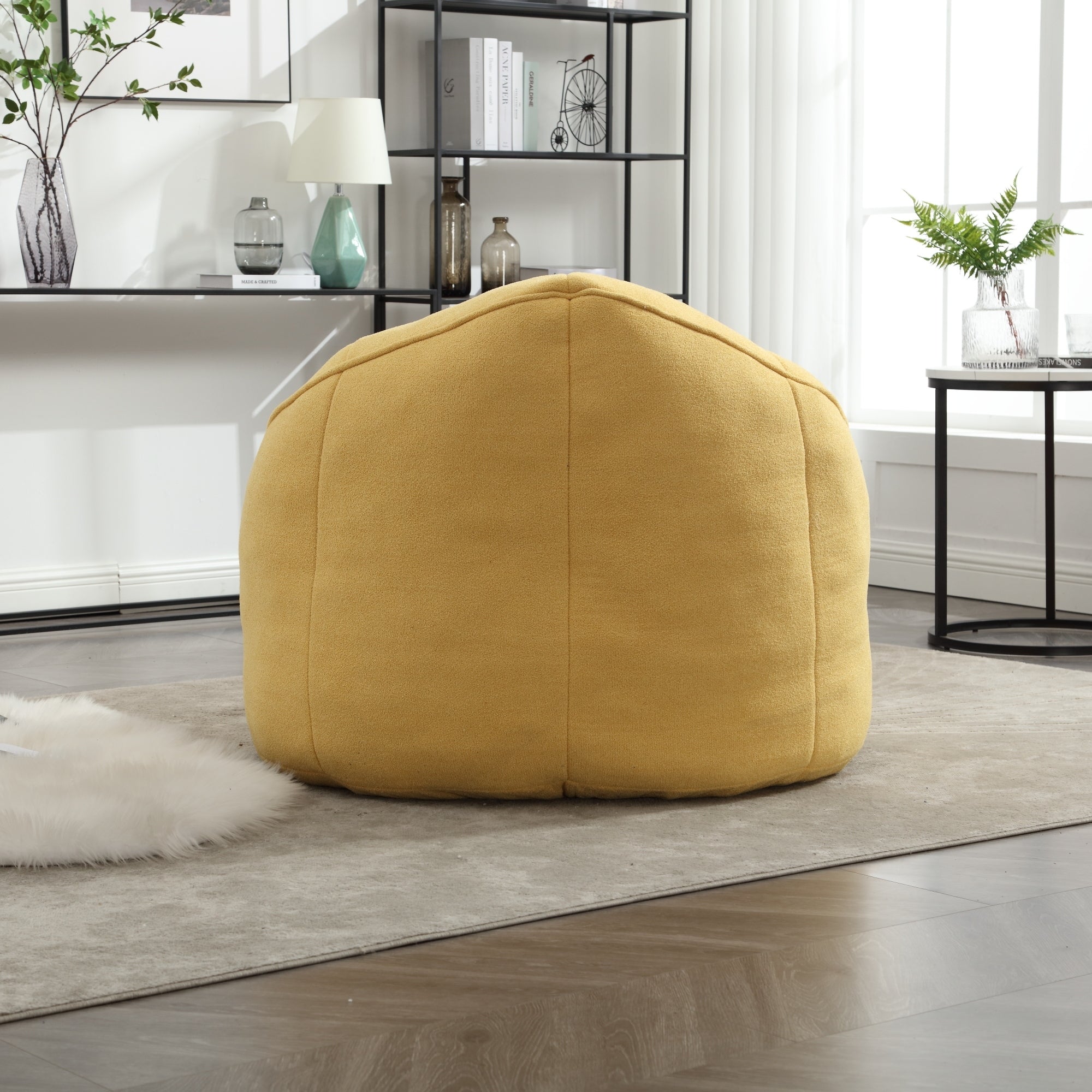 High Pressure Foam Bean Bag Chair with Footrest-American Furniture Outlet