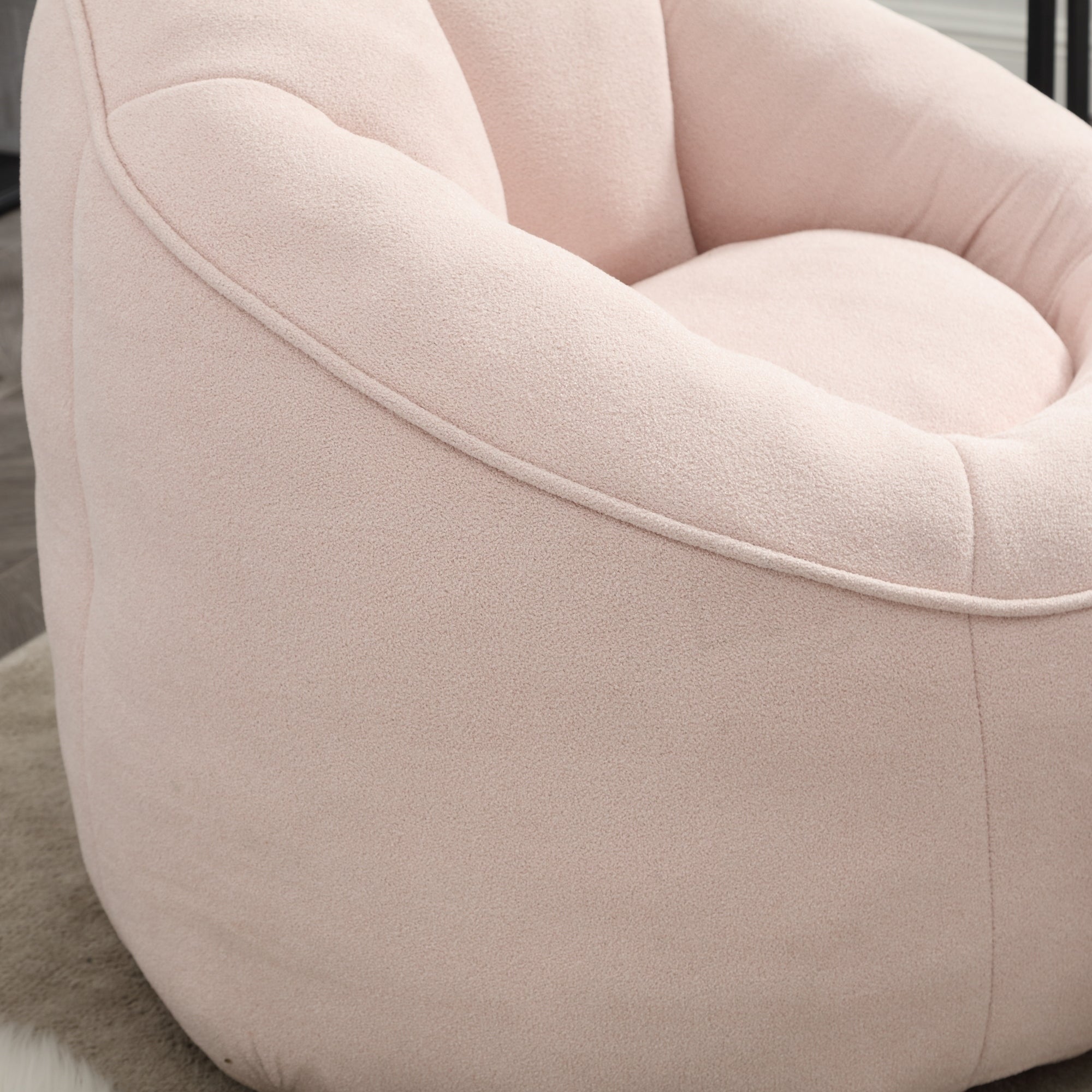 High Pressure Foam Bean Bag Chair with Footrest-American Furniture Outlet