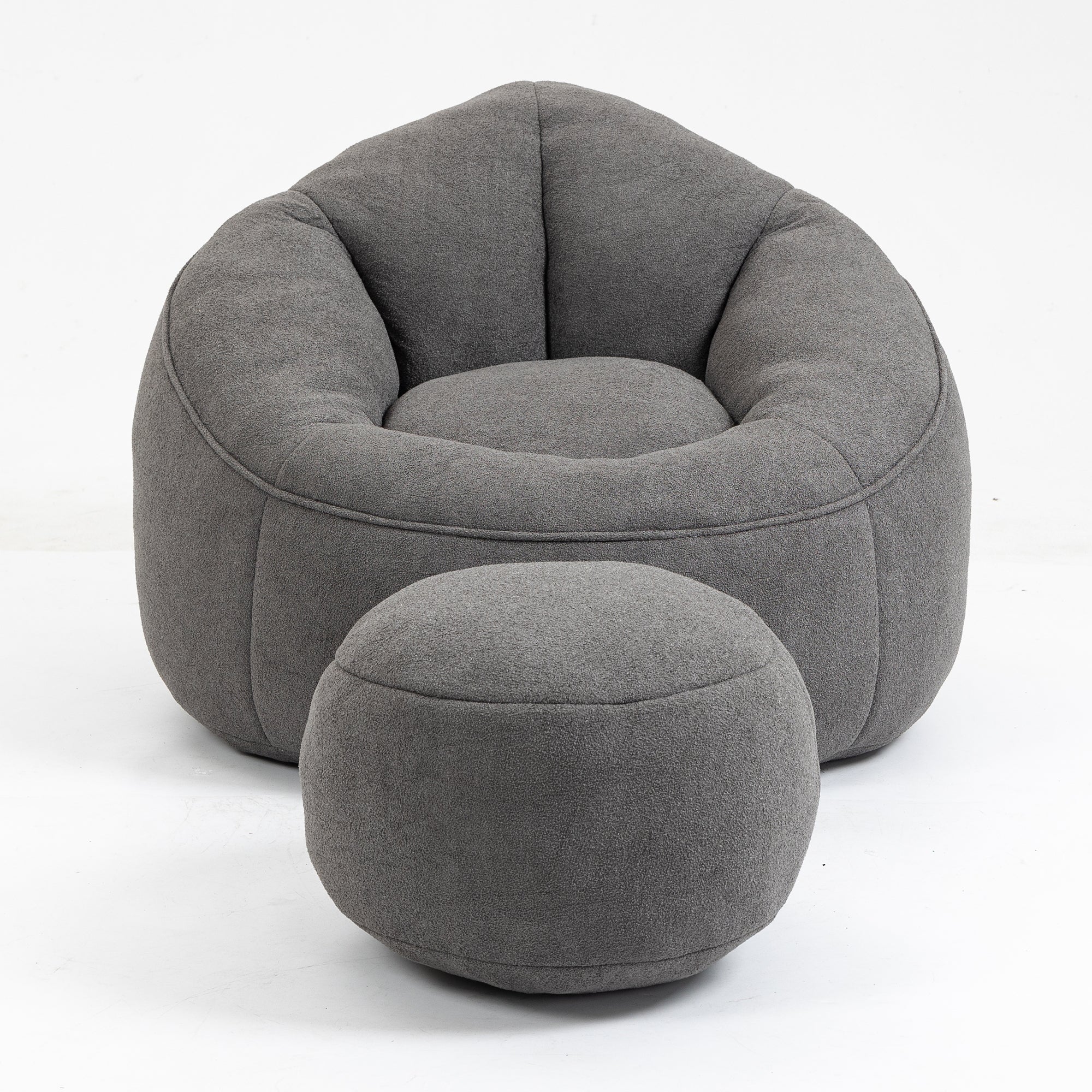 High Pressure Foam Bean Bag Chair with Footrest-American Furniture Outlet