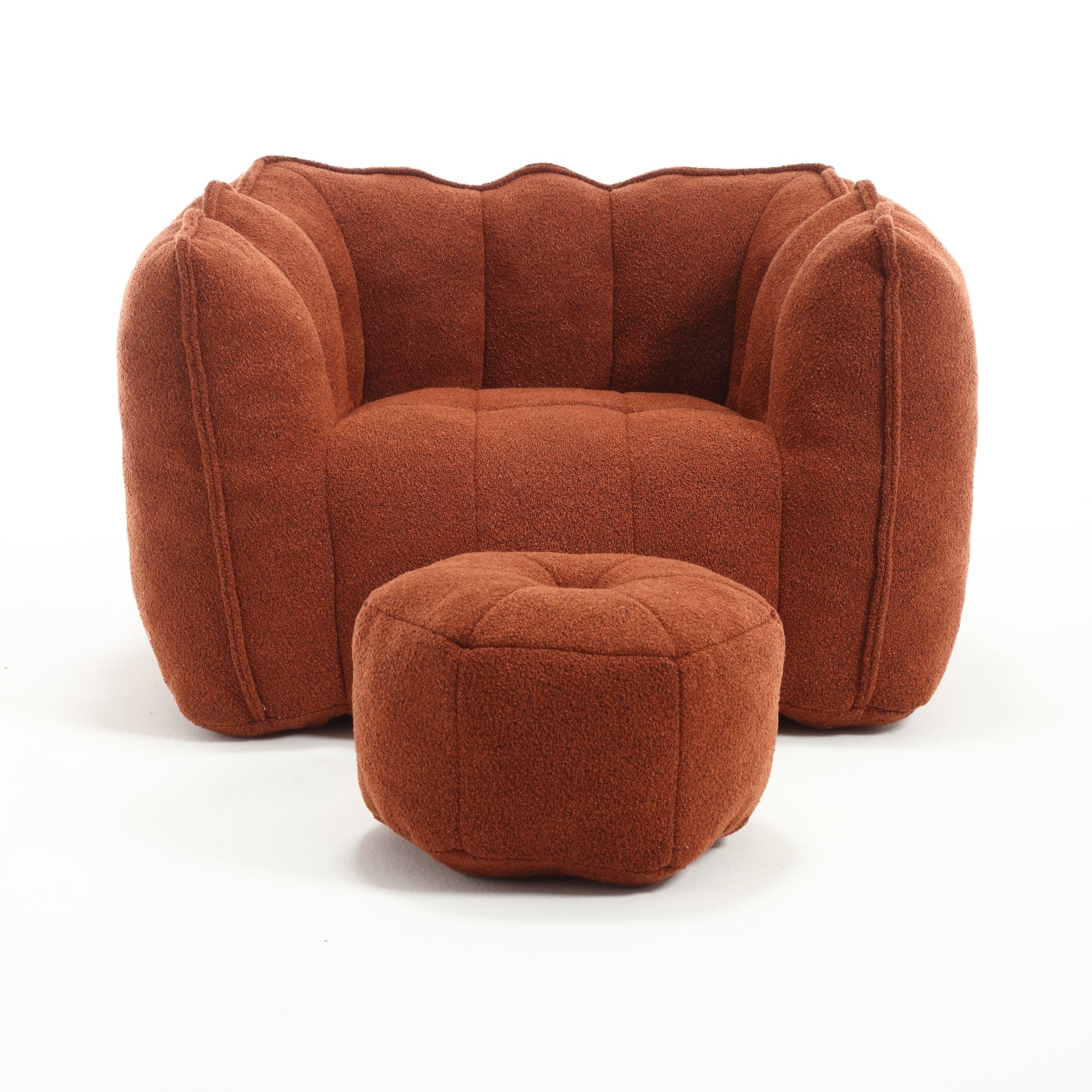 High Resilient Foam Bean Bag Chair with Footstool-American Furniture Outlet